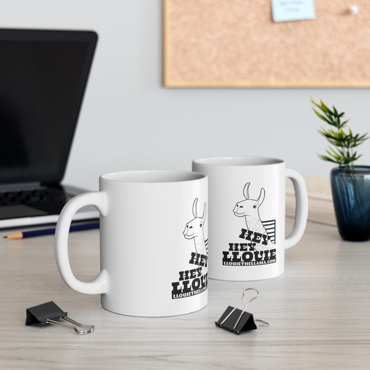 Hey Hey Llouie 11oz White Mug (Black Print)