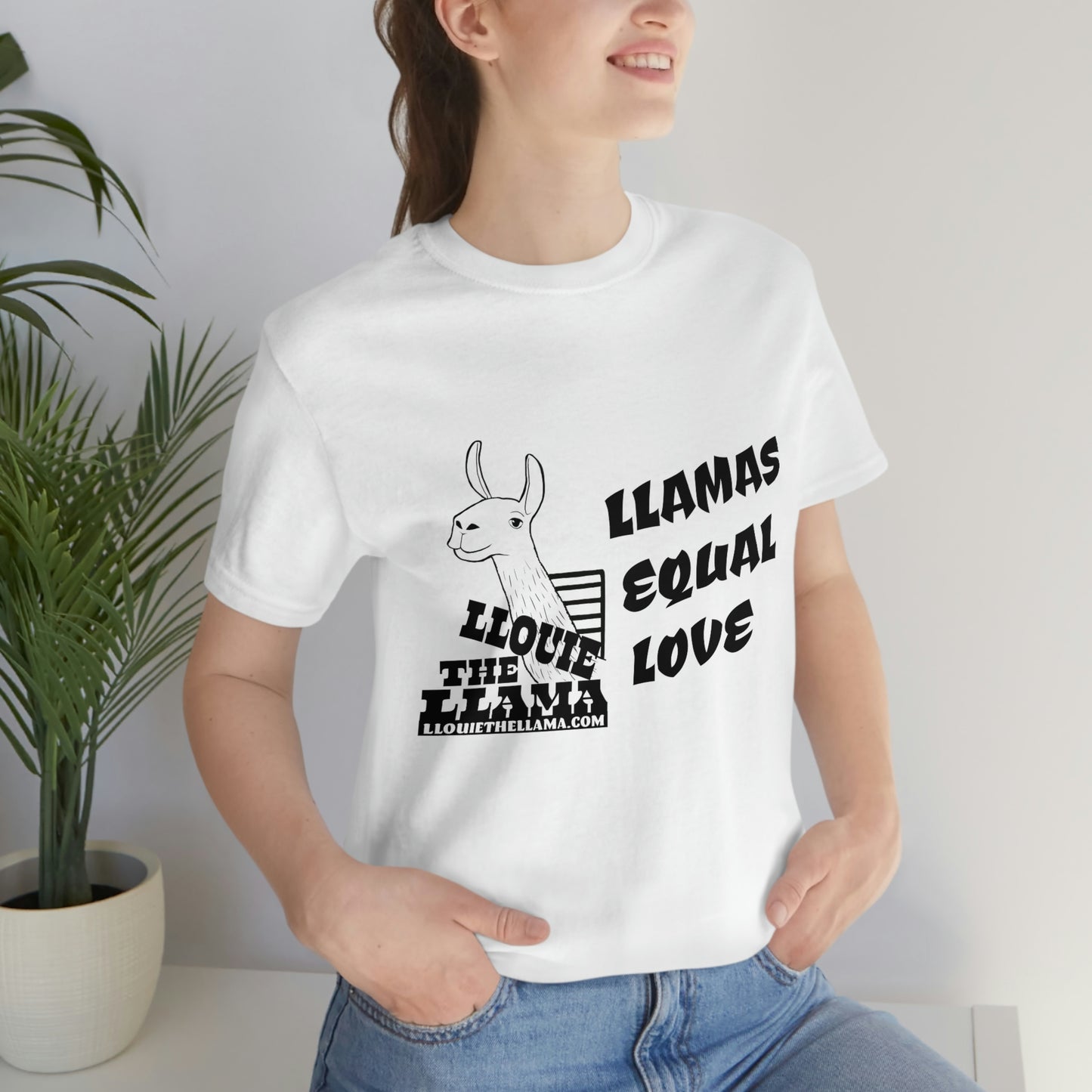 Llouie The Llama - Llamas Equal Love T-Shirt (Black Print)
