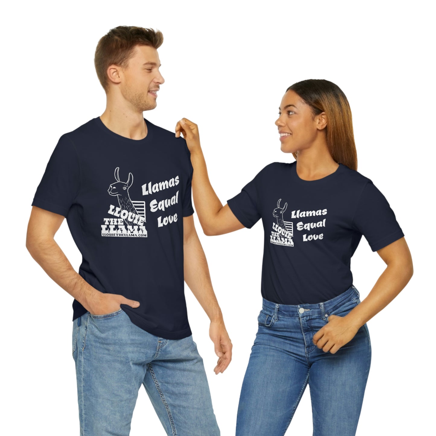 Llouie The Llama - Llamas Equal Love T-Shirt (White Print)