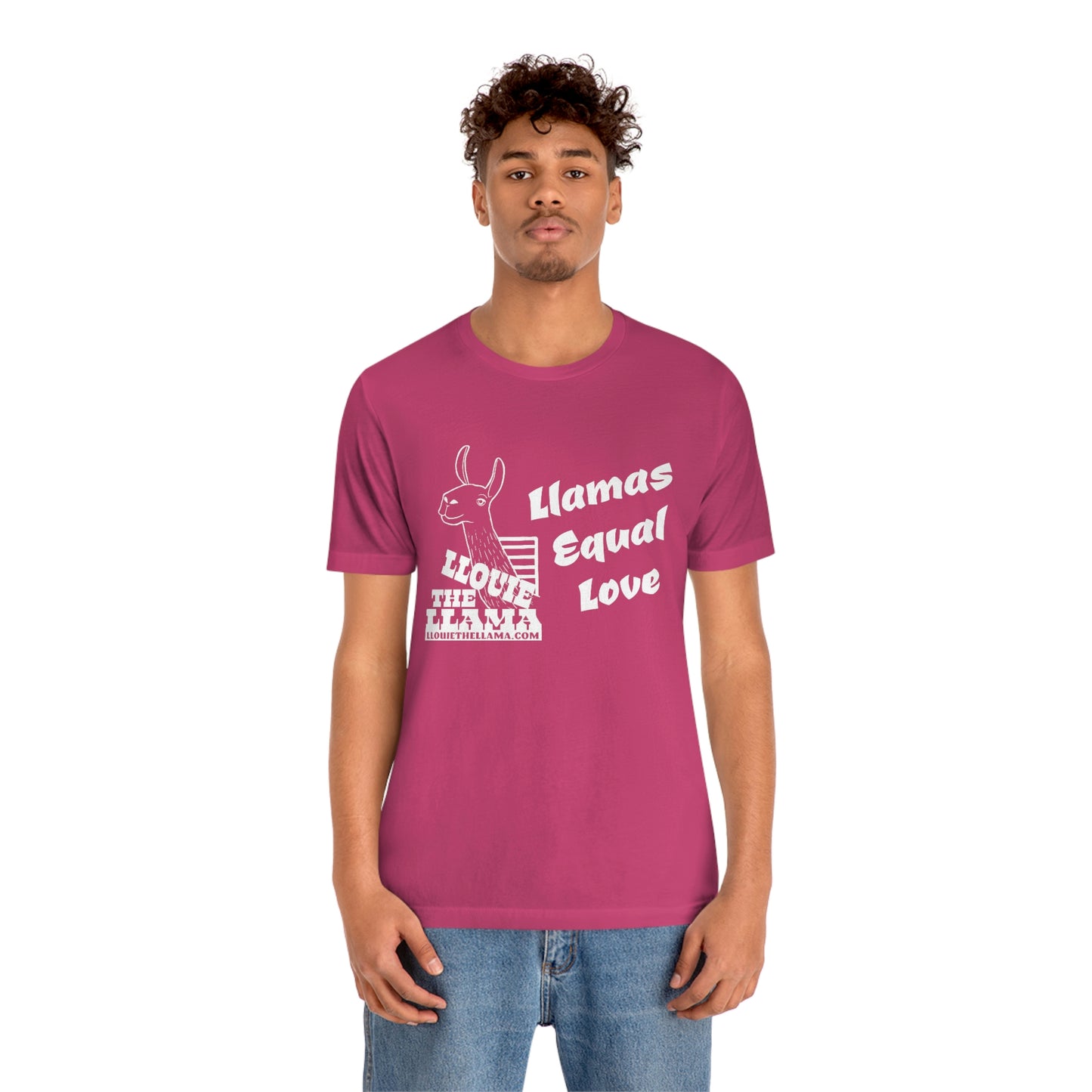 Llouie The Llama - Llamas Equal Love T-Shirt (White Print)