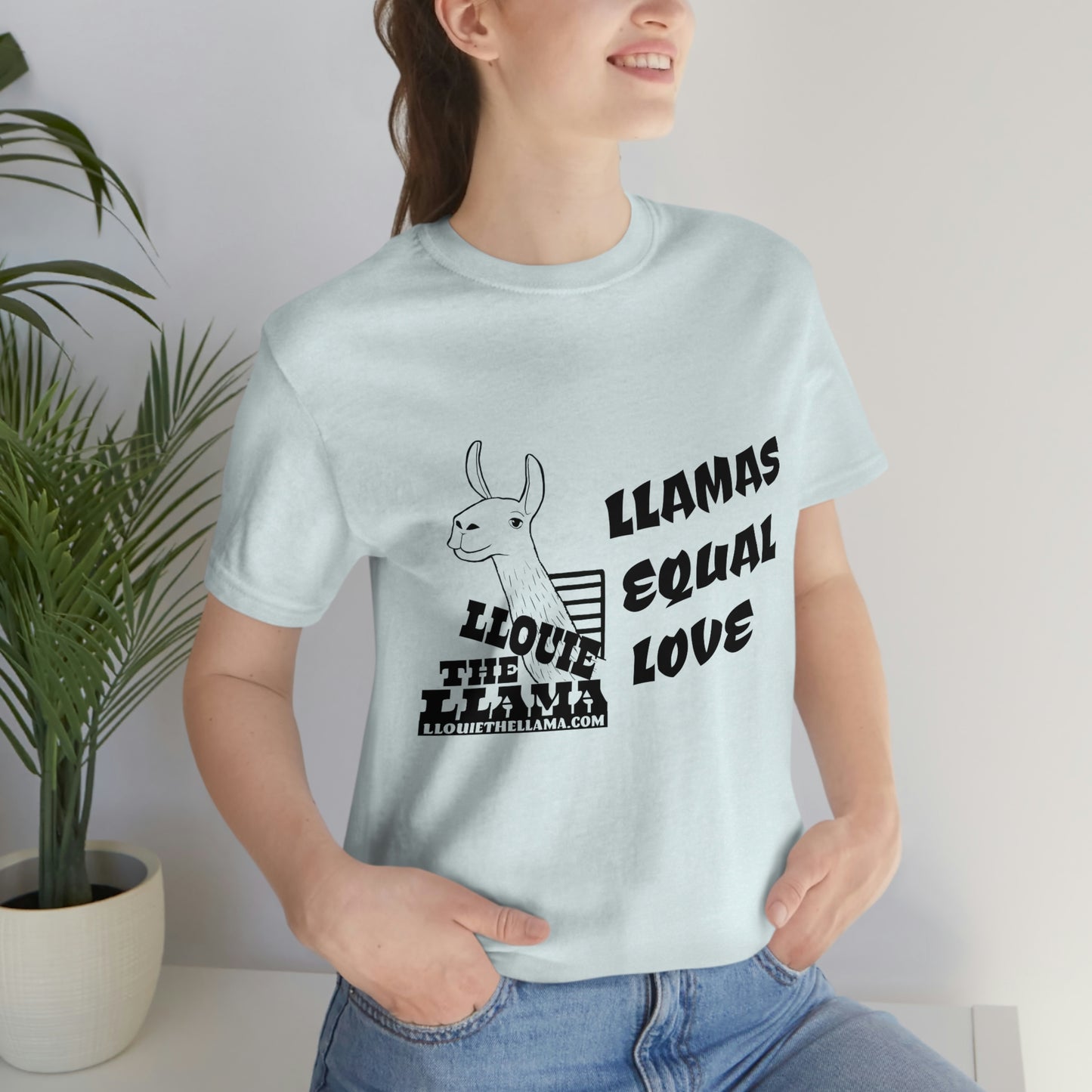 Llouie The Llama - Llamas Equal Love T-Shirt (Black Print)