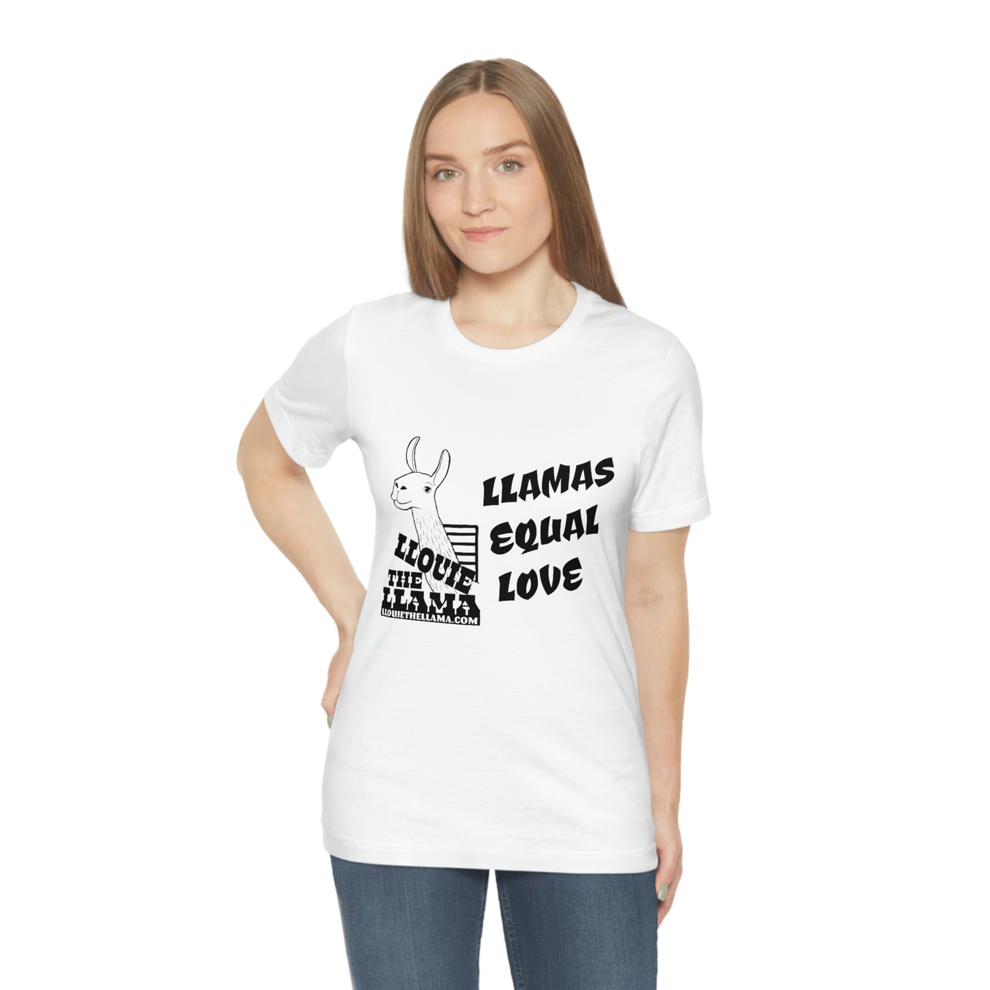 Llouie The Llama - Llamas Equal Love T-Shirt (Black Print)