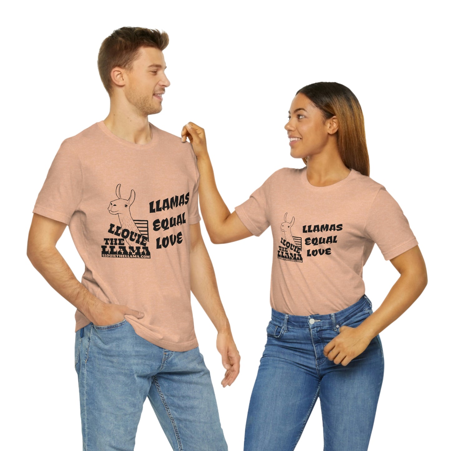 Llouie The Llama - Llamas Equal Love T-Shirt (Black Print)
