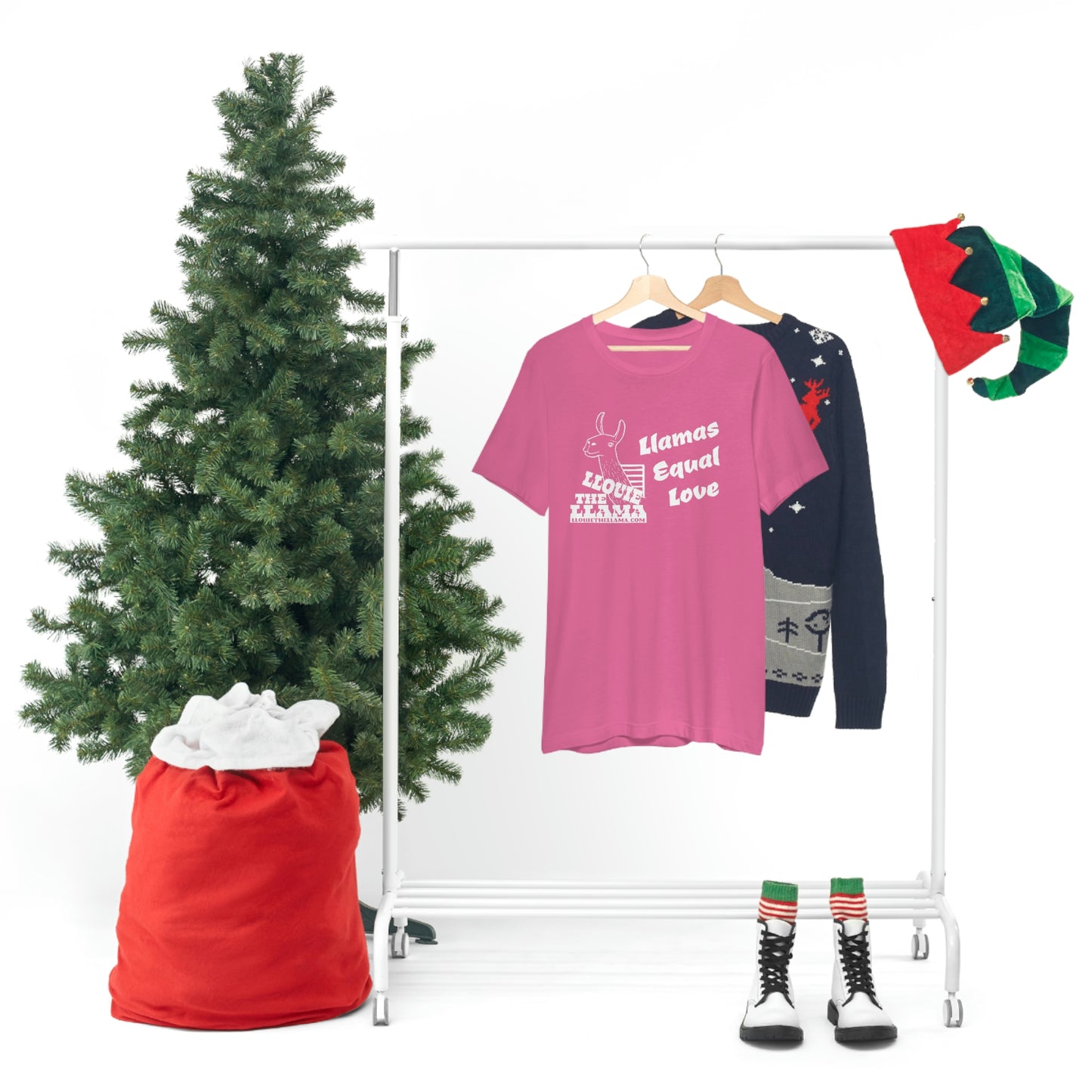 Llouie The Llama - Llamas Equal Love T-Shirt (White Print)