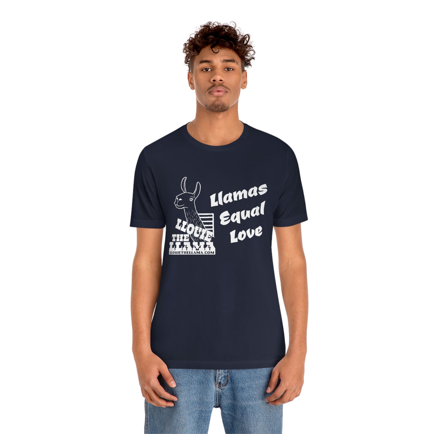 Llouie The Llama - Llamas Equal Love T-Shirt (White Print)