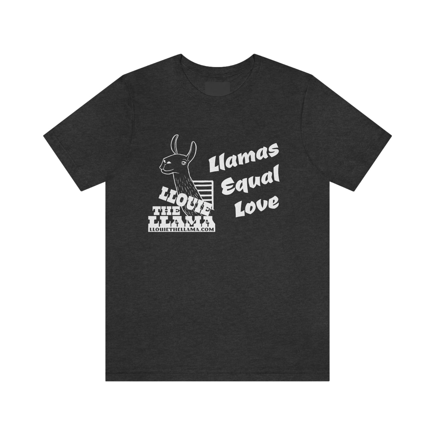 Llouie The Llama - Llamas Equal Love T-Shirt (White Print)