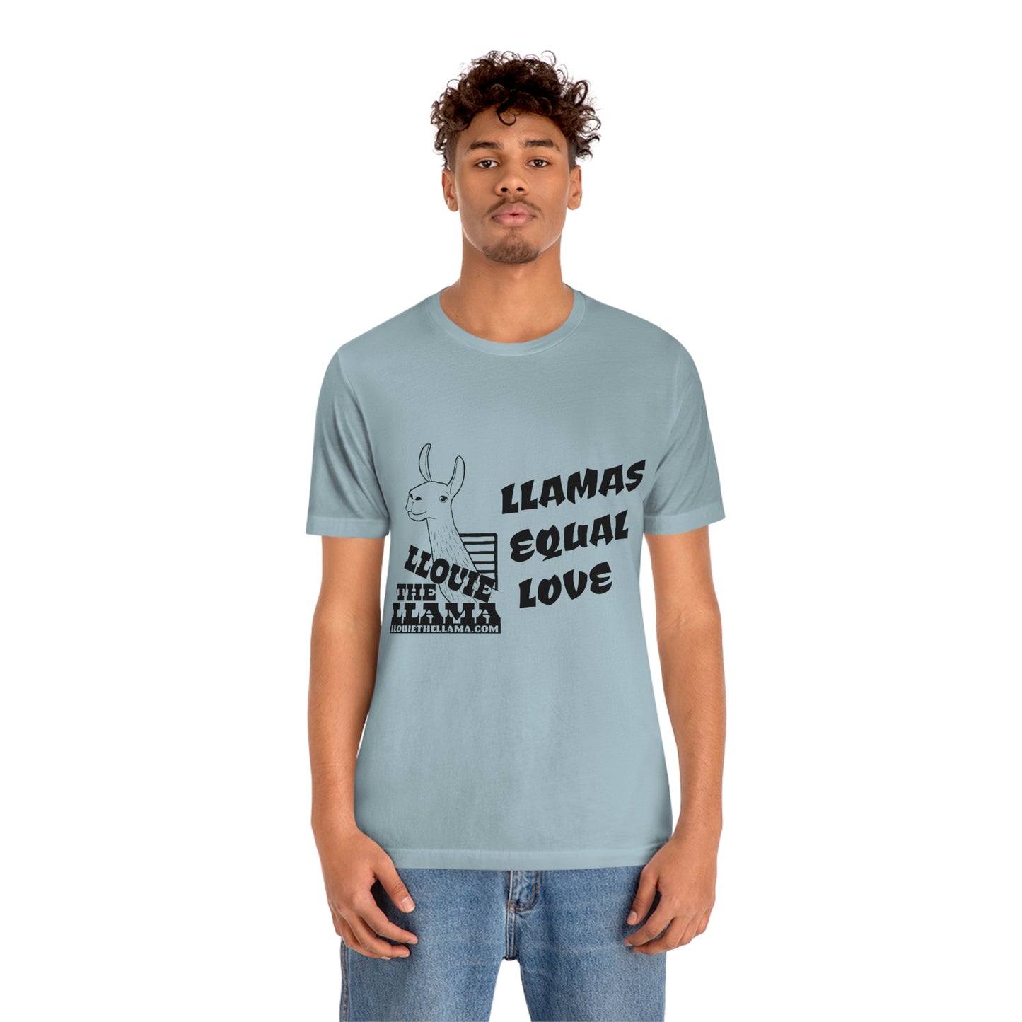 Llouie The Llama - Llamas Equal Love T-Shirt (Black Print)