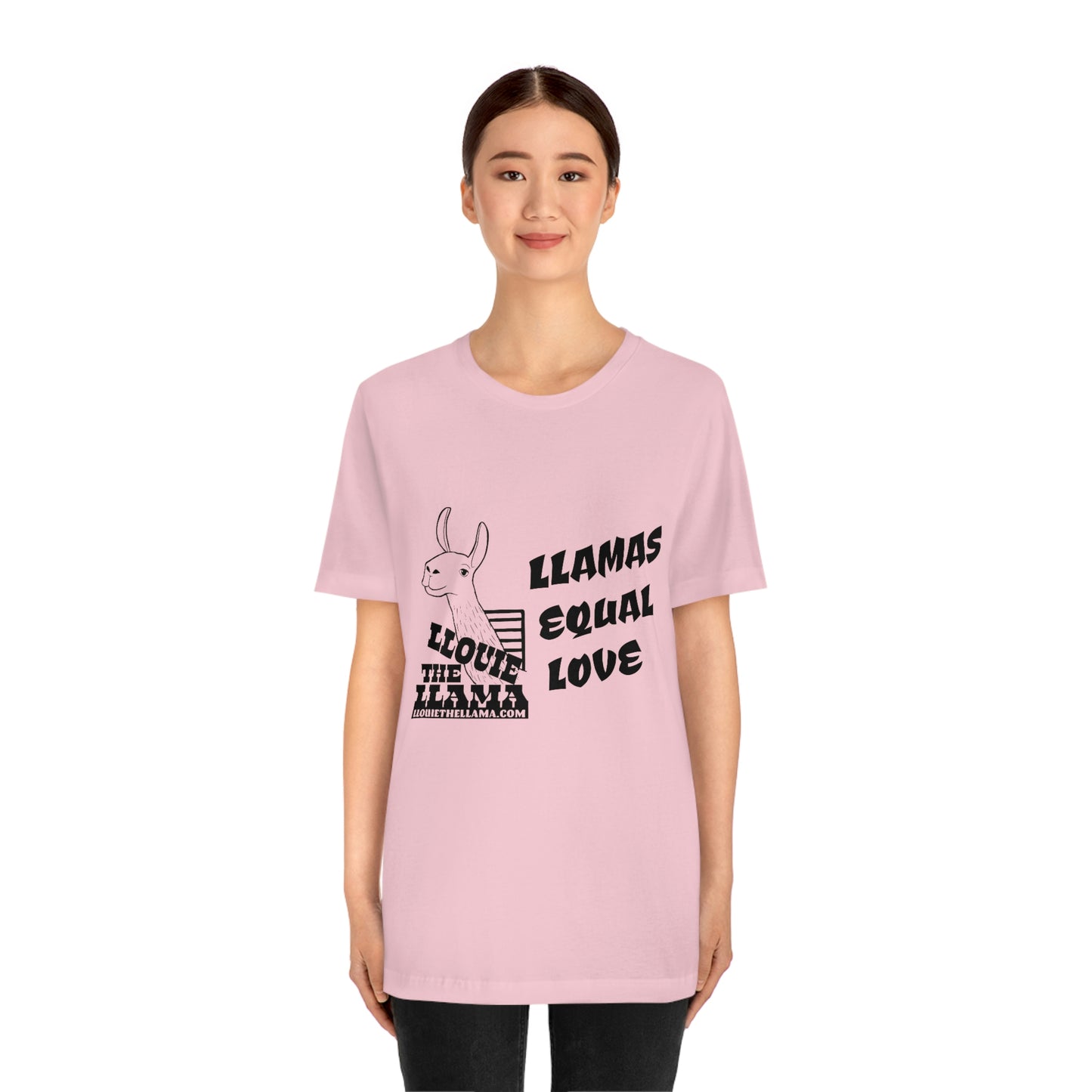 Llouie The Llama - Llamas Equal Love T-Shirt (Black Print)