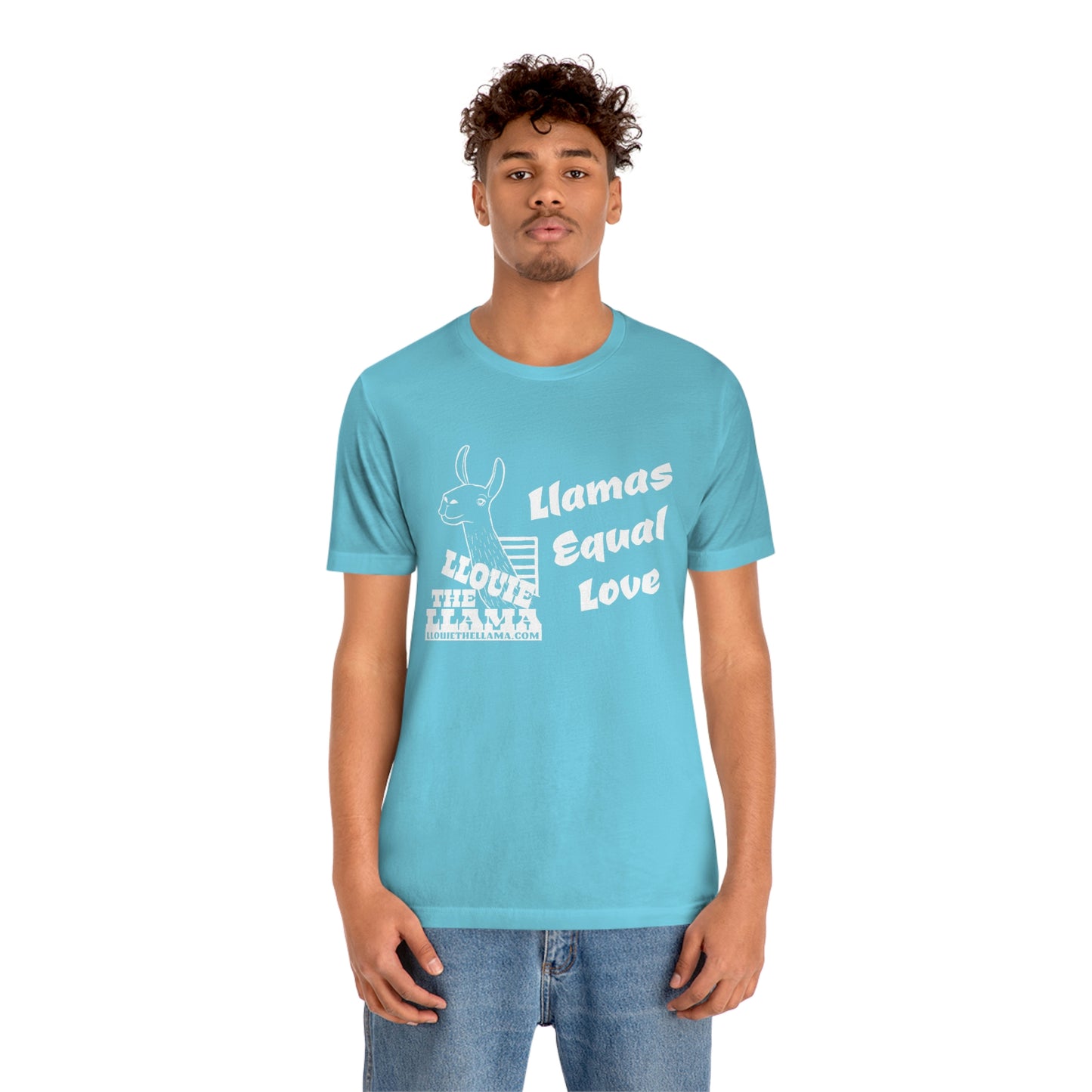 Llouie The Llama - Llamas Equal Love T-Shirt (White Print)