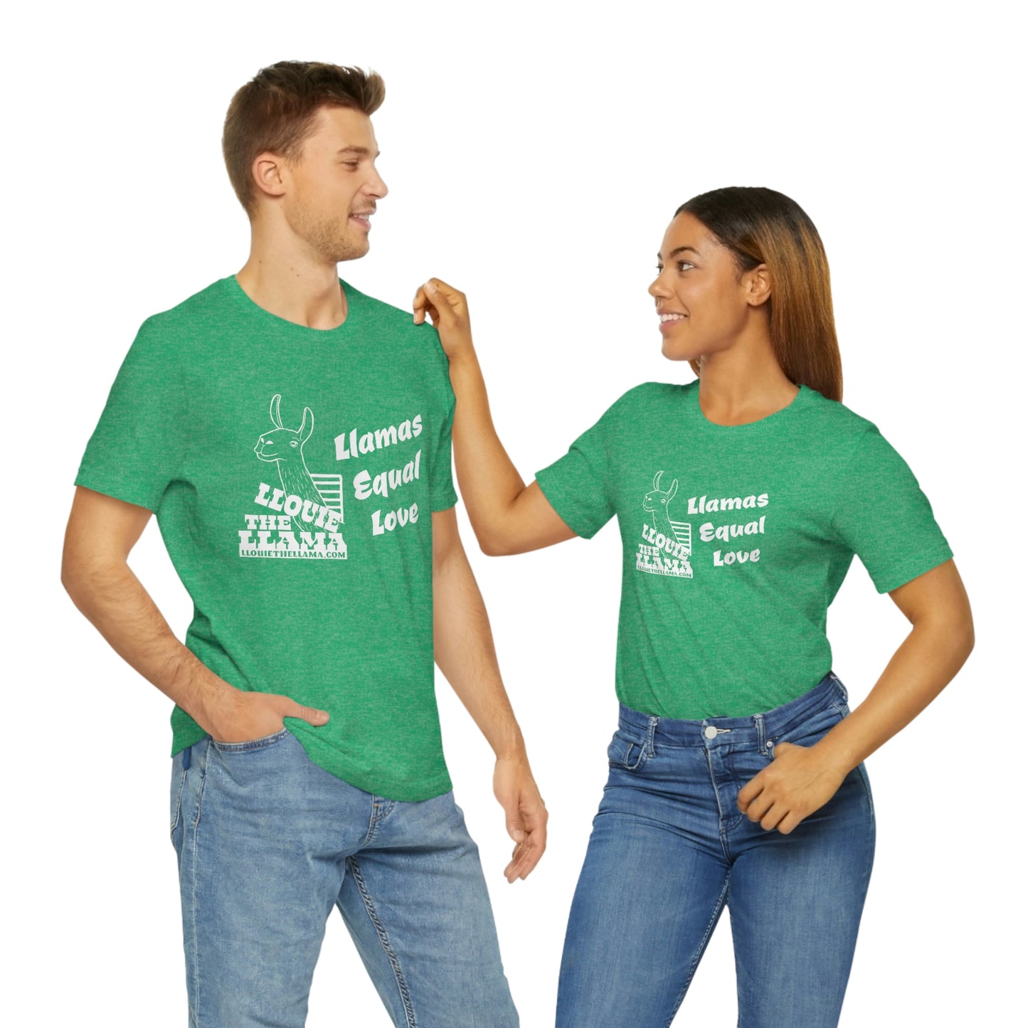 Llouie The Llama - Llamas Equal Love T-Shirt (White Print)