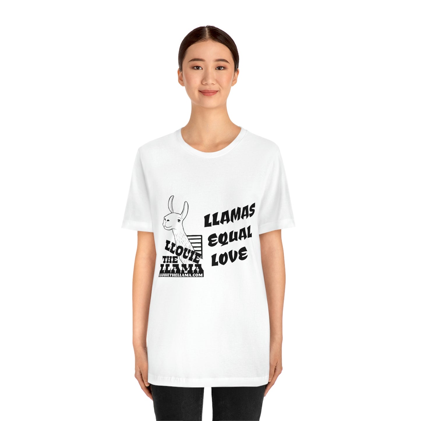 Llouie The Llama - Llamas Equal Love T-Shirt (Black Print)