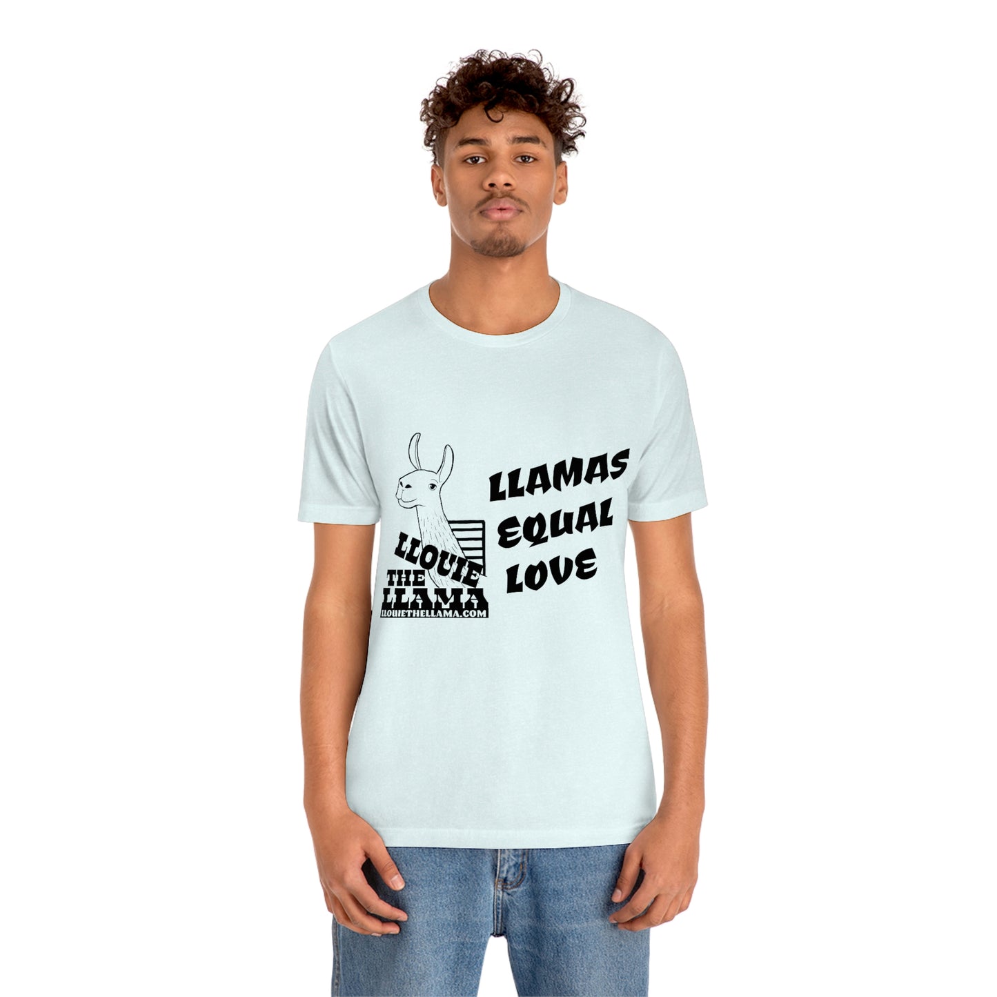 Llouie The Llama - Llamas Equal Love T-Shirt (Black Print)