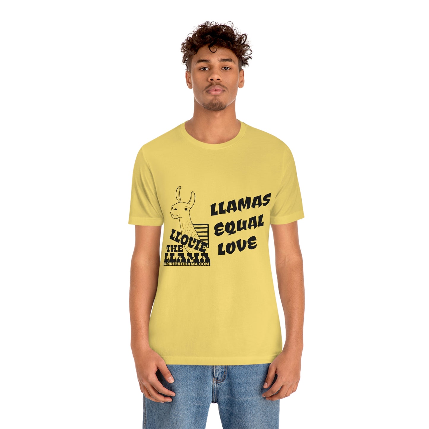 Llouie The Llama - Llamas Equal Love T-Shirt (Black Print)