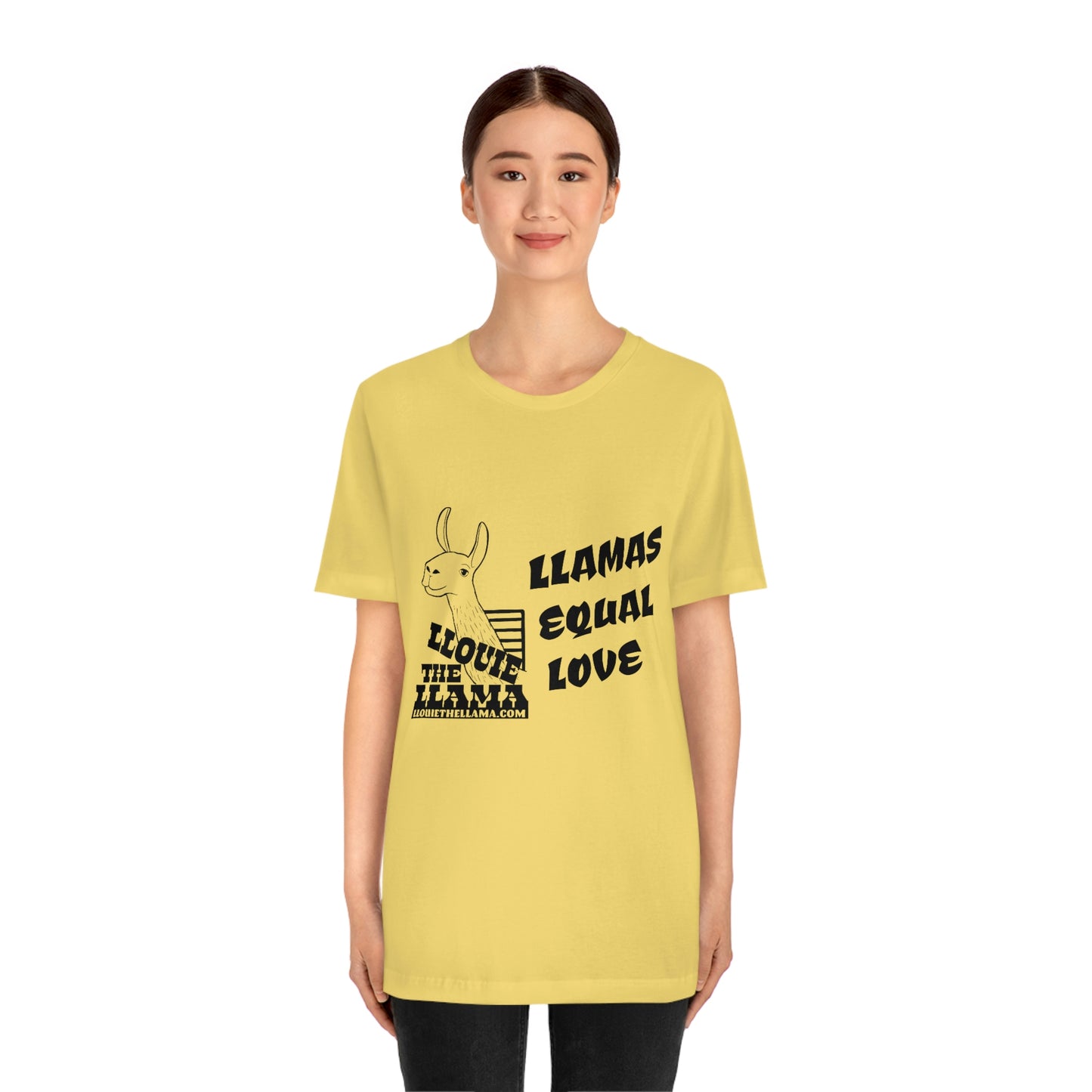 Llouie The Llama - Llamas Equal Love T-Shirt (Black Print)