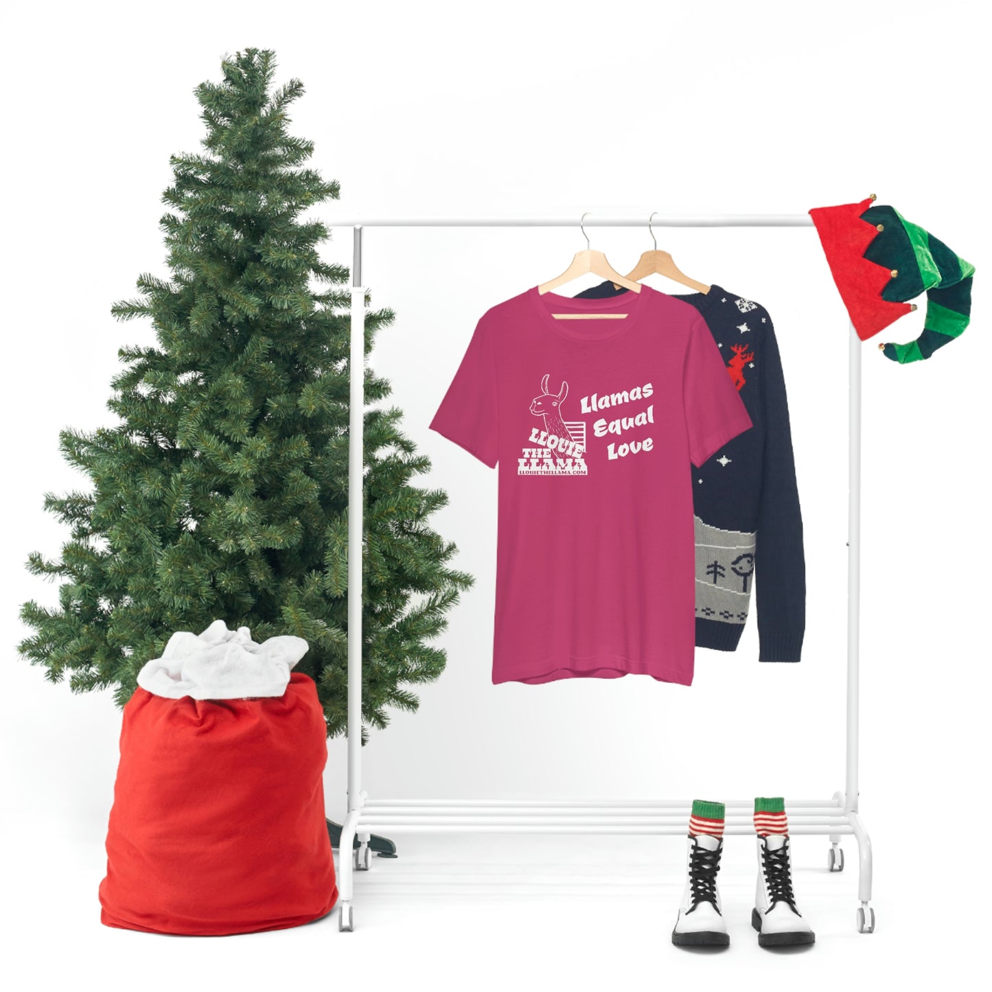Llouie The Llama - Llamas Equal Love T-Shirt (White Print)