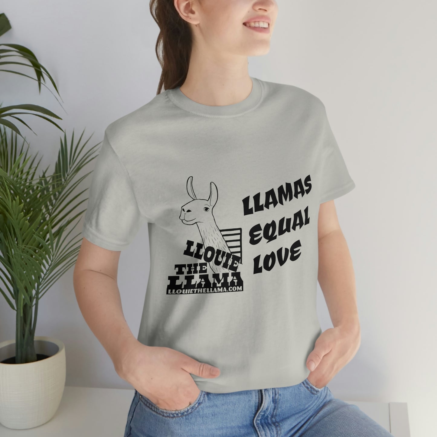 Llouie The Llama - Llamas Equal Love T-Shirt (Black Print)