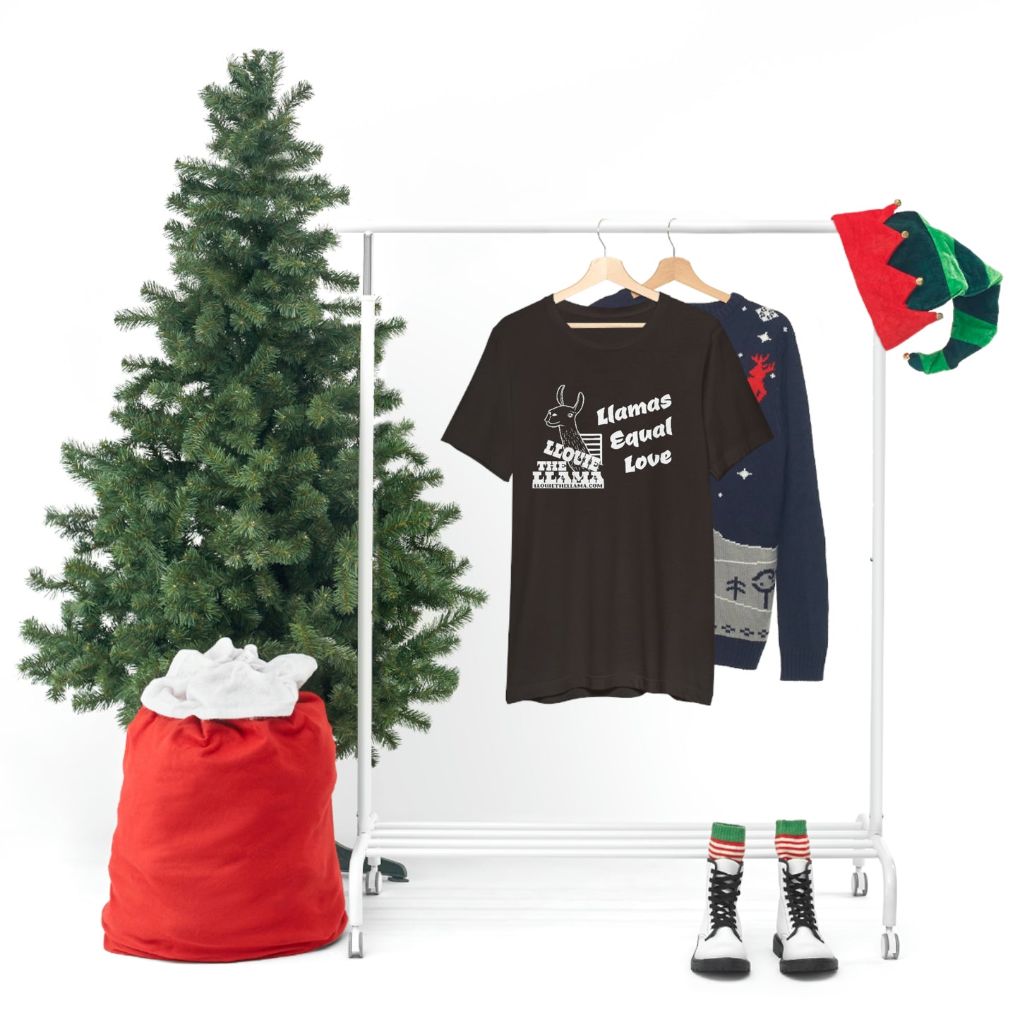 Llouie The Llama - Llamas Equal Love T-Shirt (White Print)
