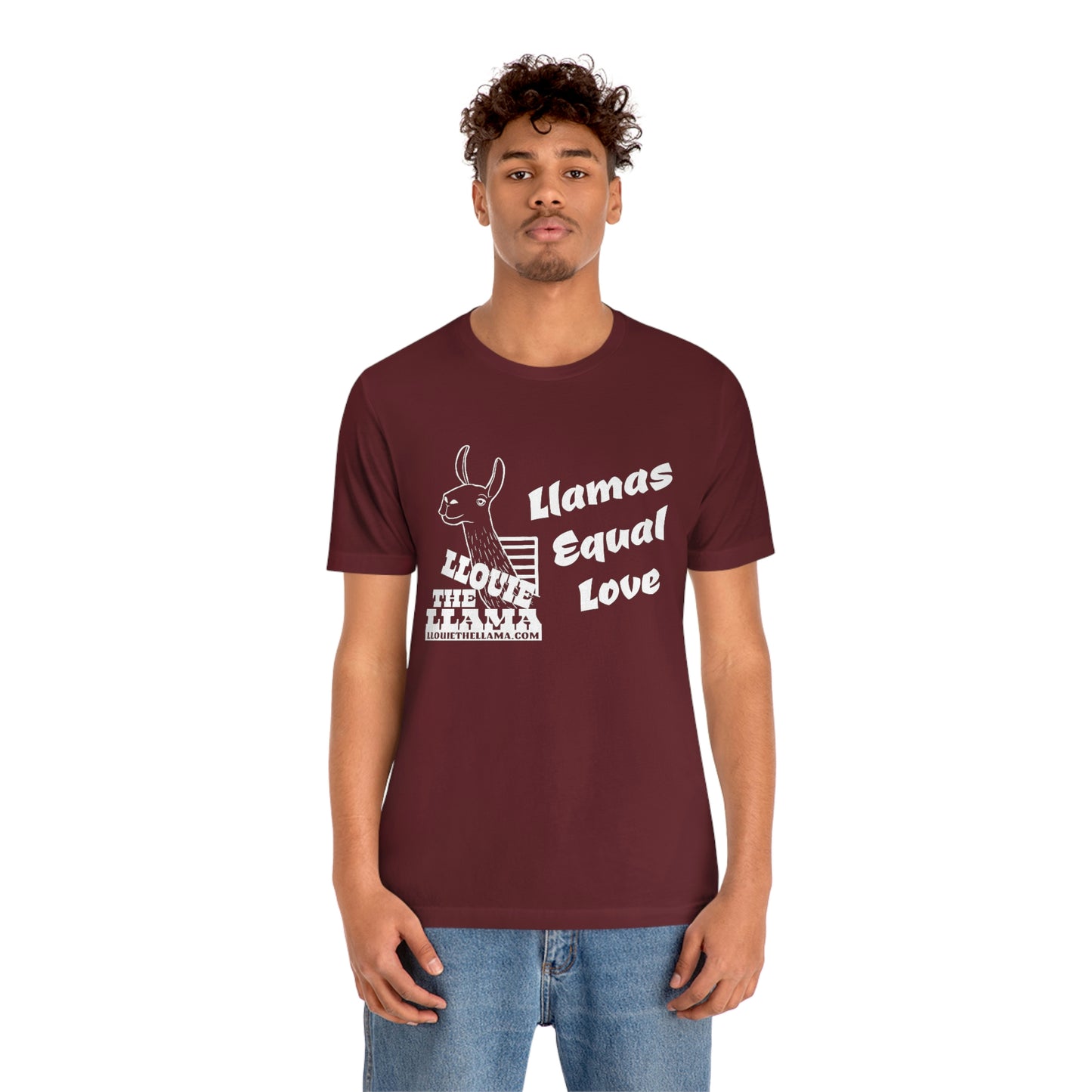 Llouie The Llama - Llamas Equal Love T-Shirt (White Print)