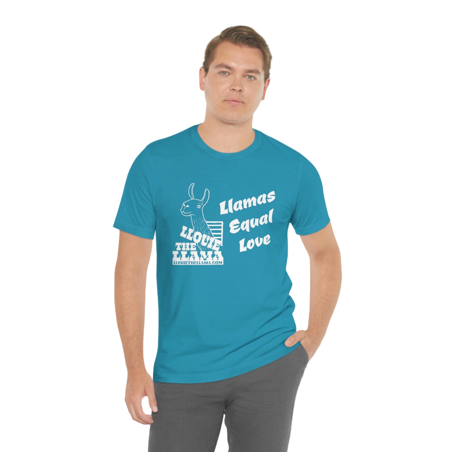Llouie The Llama - Llamas Equal Love T-Shirt (White Print)