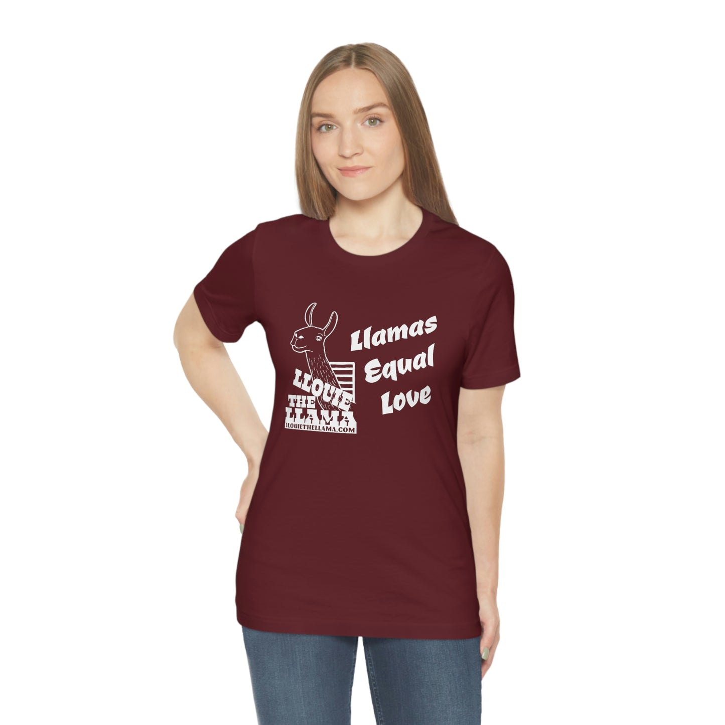 Llouie The Llama - Llamas Equal Love T-Shirt (White Print)