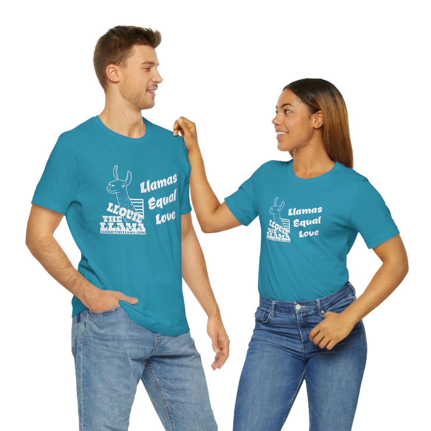 Llouie The Llama - Llamas Equal Love T-Shirt (White Print)