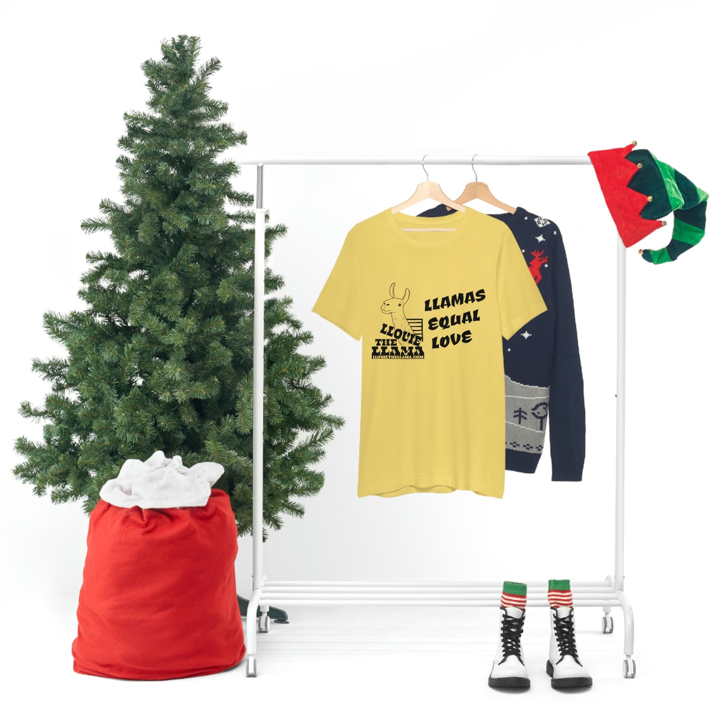 Llouie The Llama - Llamas Equal Love T-Shirt (Black Print)