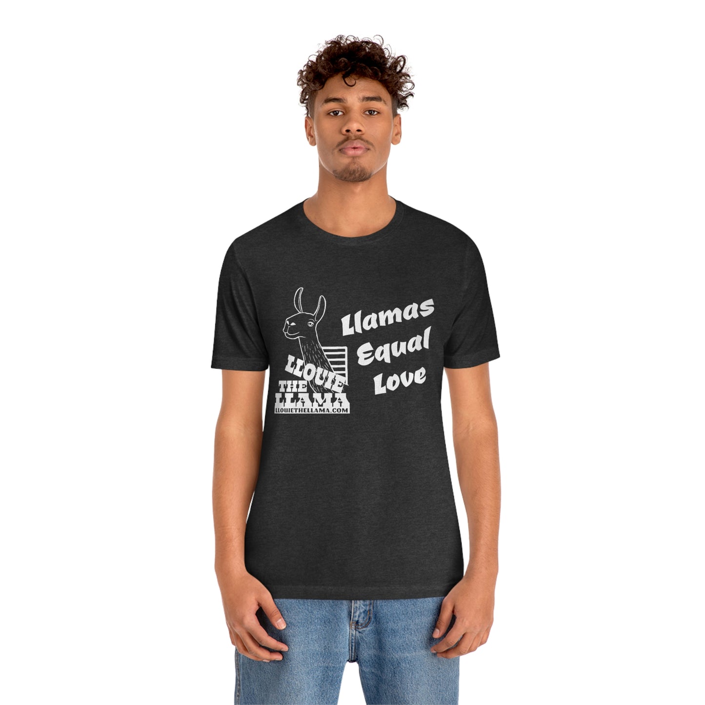 Llouie The Llama - Llamas Equal Love T-Shirt (White Print)