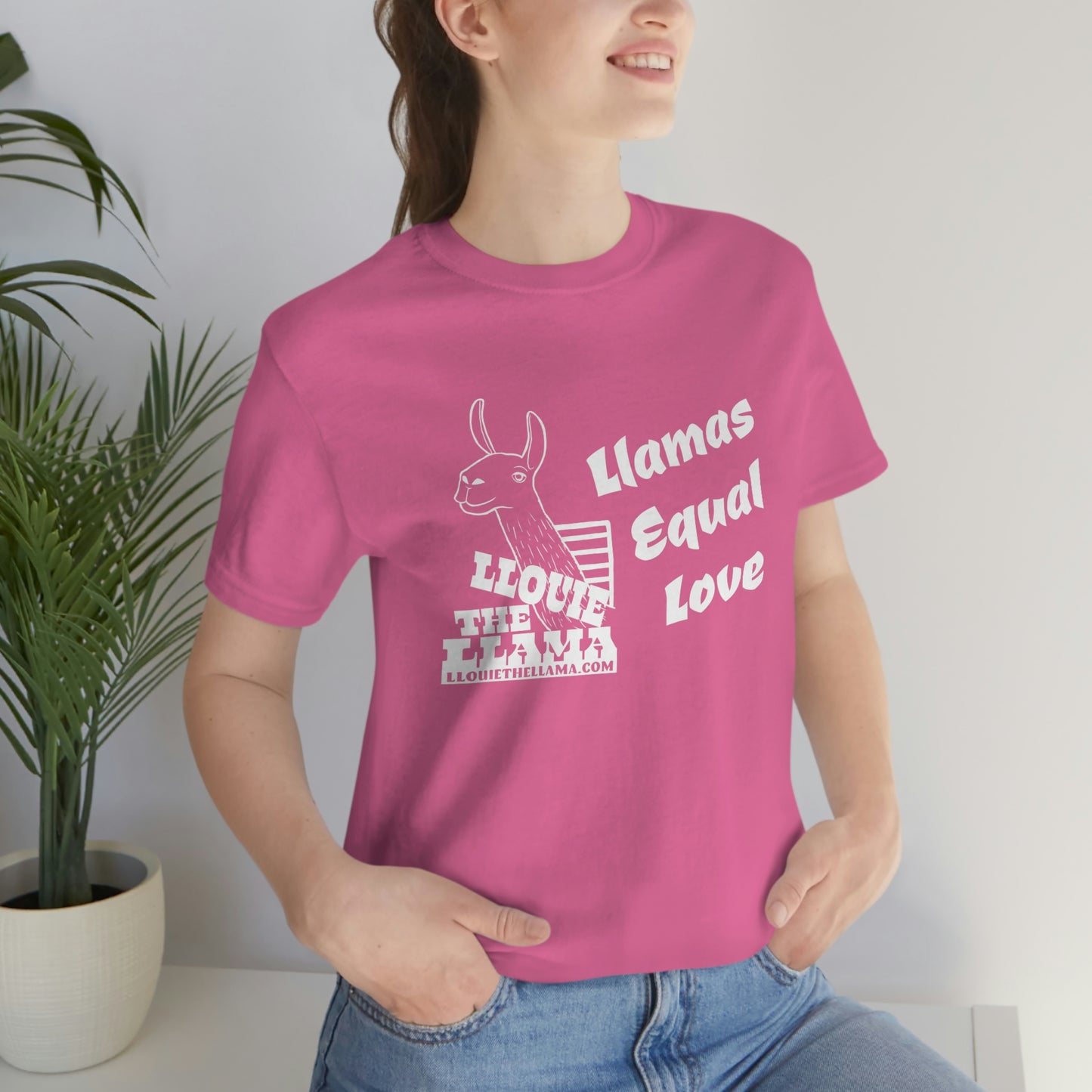 Llouie The Llama - Llamas Equal Love T-Shirt (White Print)