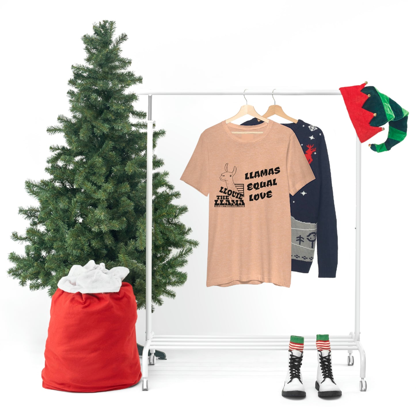 Llouie The Llama - Llamas Equal Love T-Shirt (Black Print)