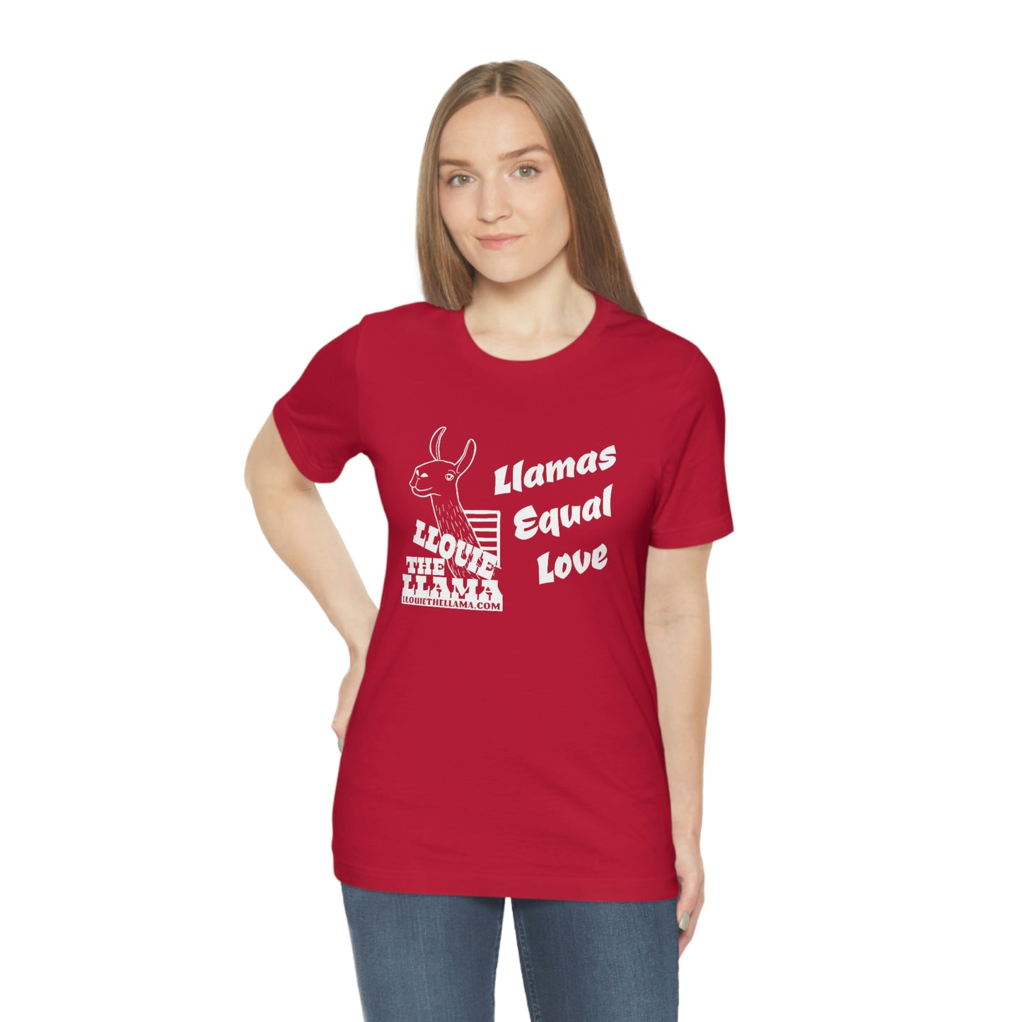 Llouie The Llama - Llamas Equal Love T-Shirt (White Print)