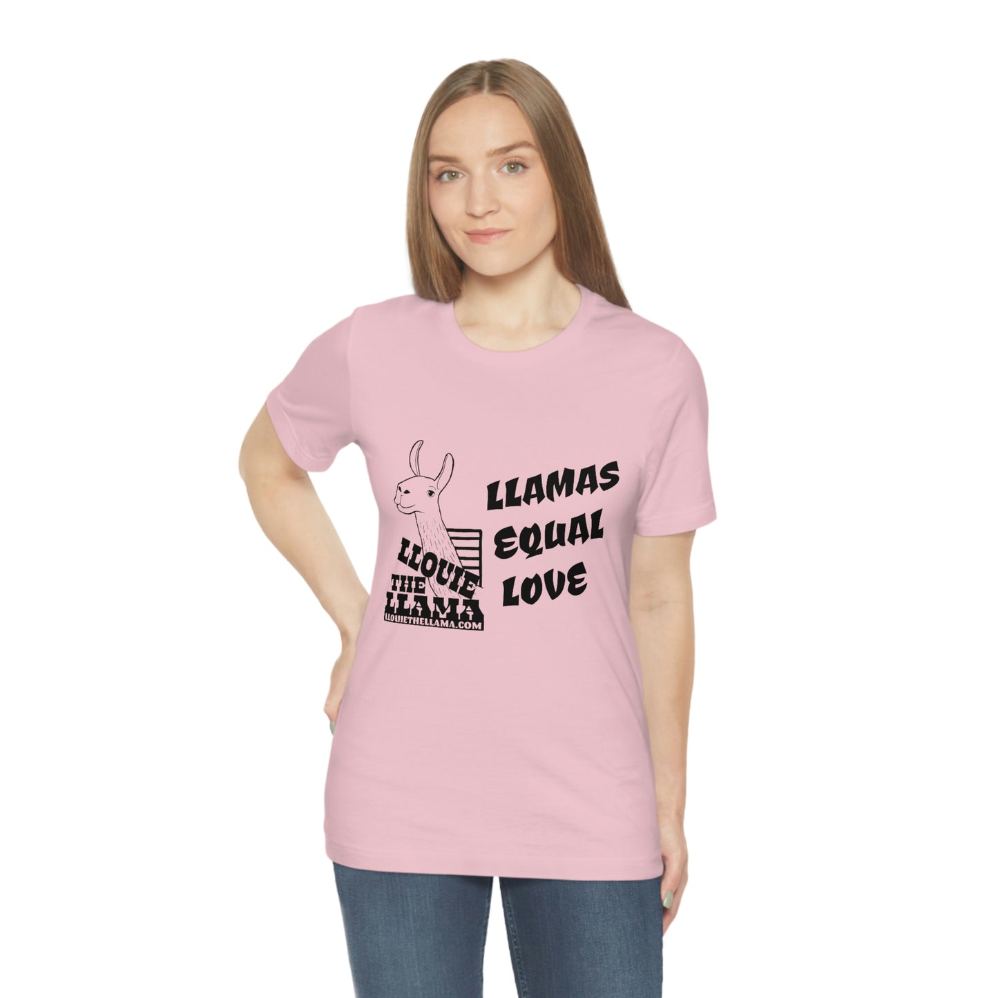 Llouie The Llama - Llamas Equal Love T-Shirt (Black Print)