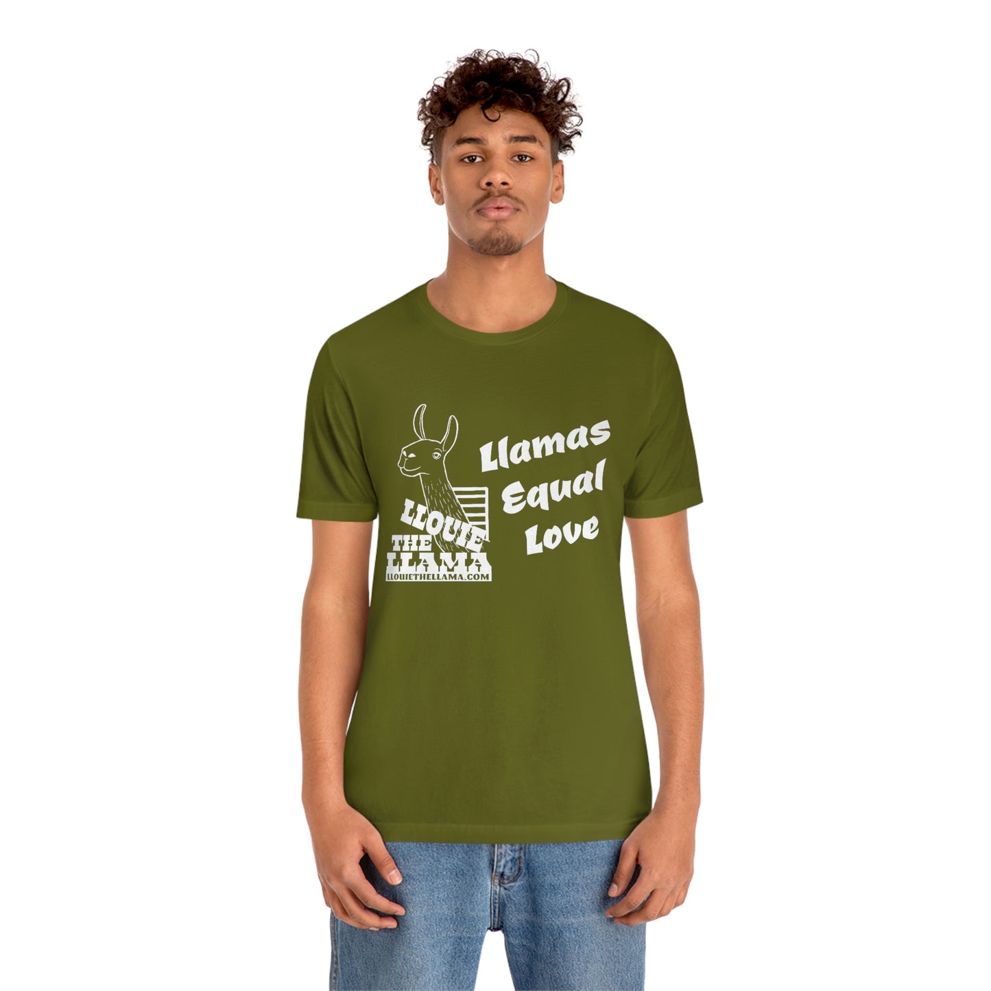 Llouie The Llama - Llamas Equal Love T-Shirt (White Print)