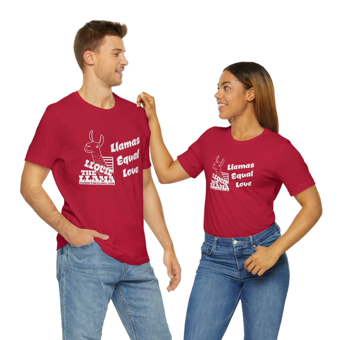 Llouie The Llama - Llamas Equal Love T-Shirt (White Print)