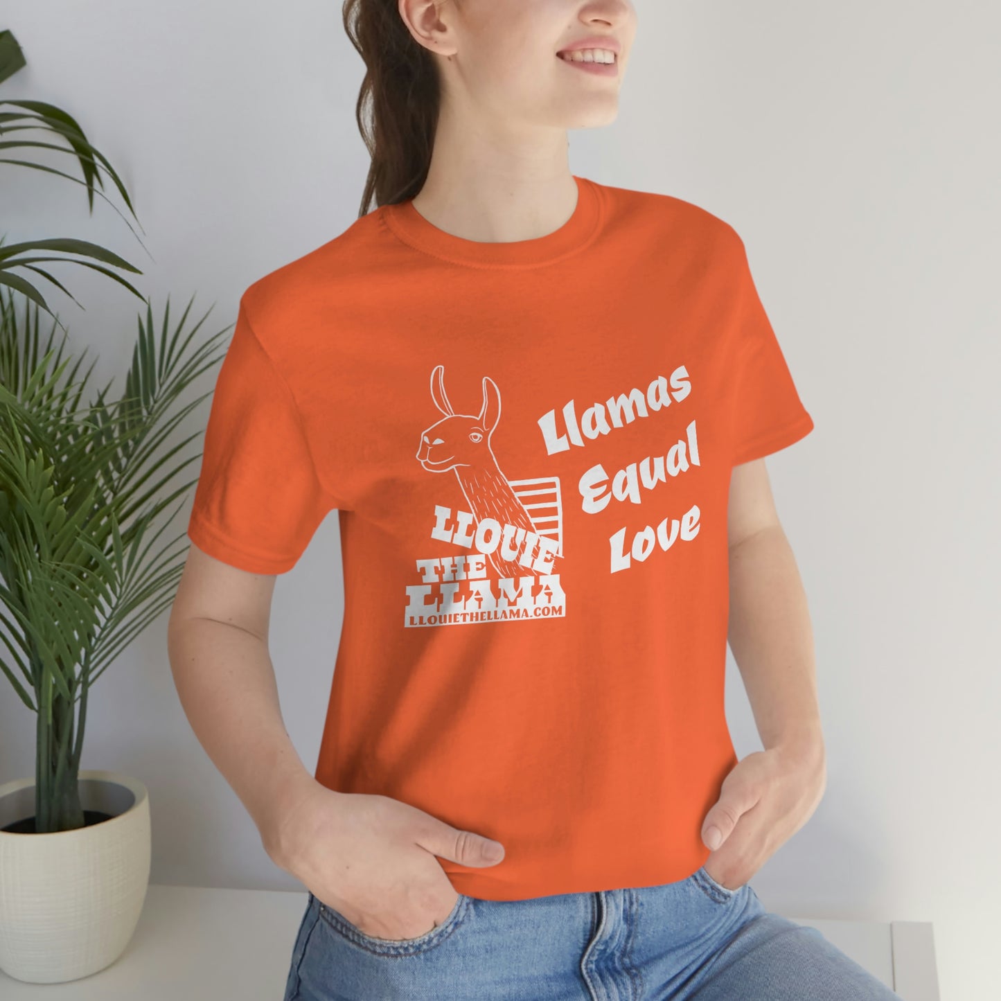 Llouie The Llama - Llamas Equal Love T-Shirt (White Print)
