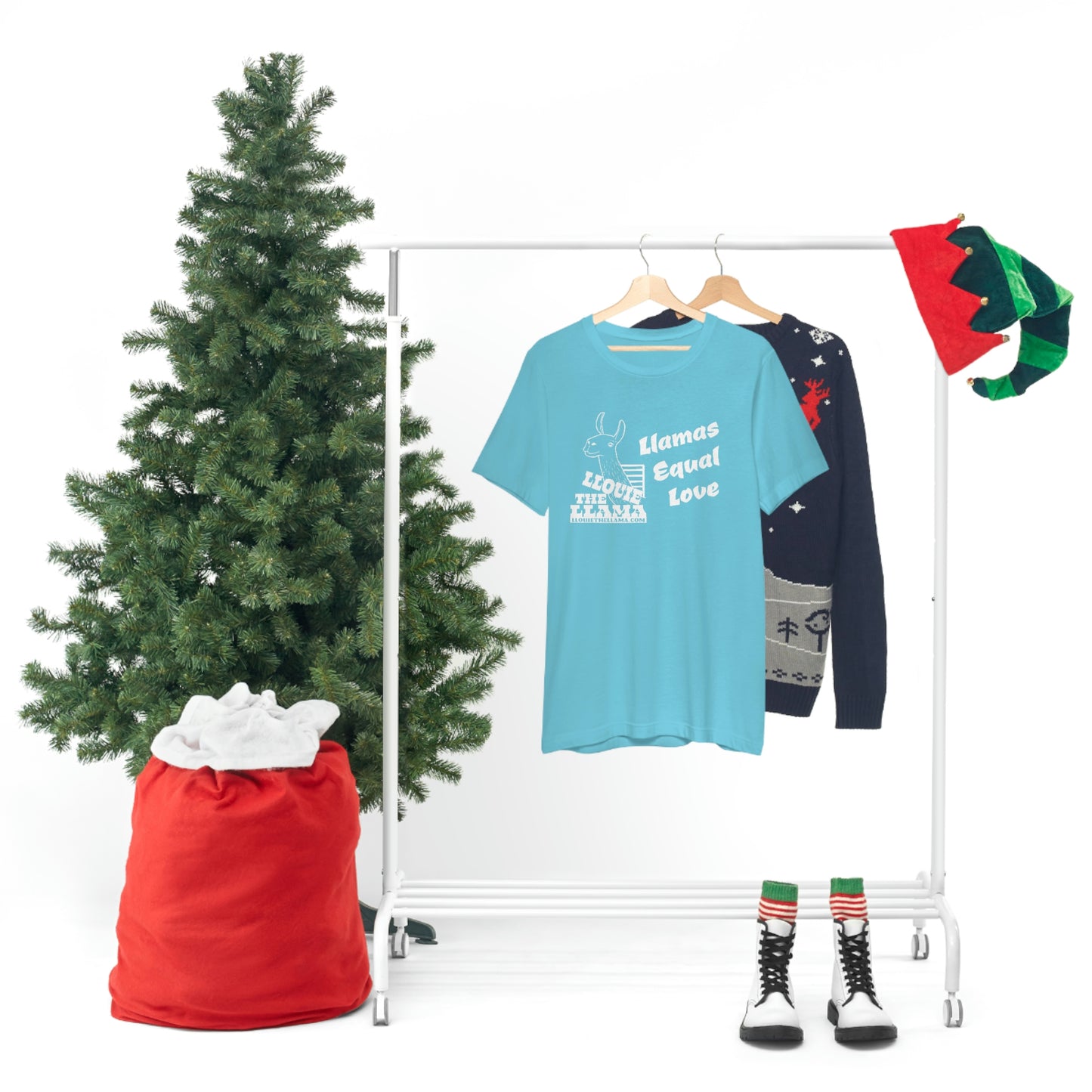 Llouie The Llama - Llamas Equal Love T-Shirt (White Print)
