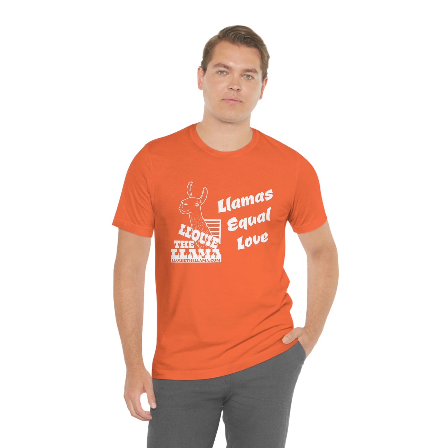 Llouie The Llama - Llamas Equal Love T-Shirt (White Print)