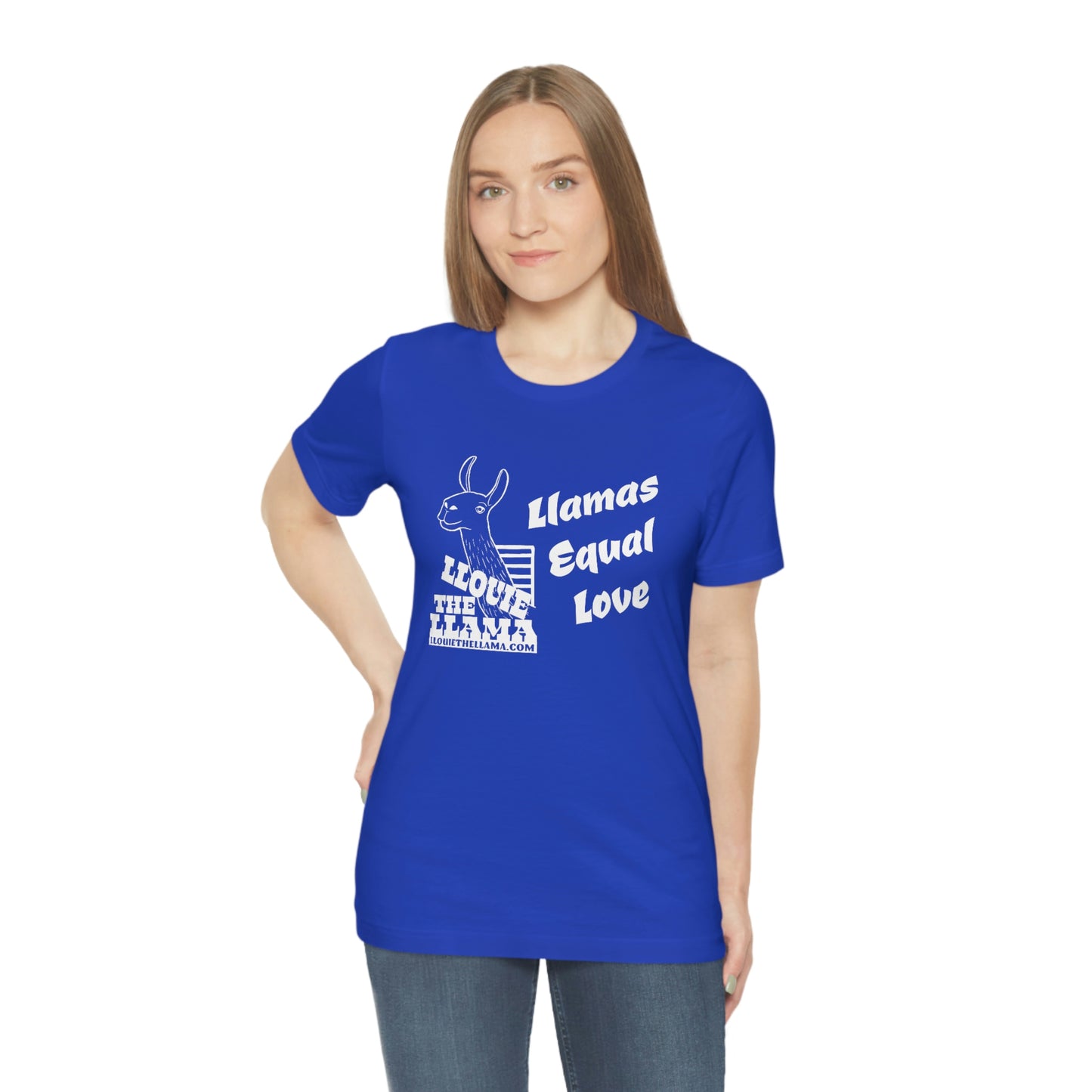 Llouie The Llama - Llamas Equal Love T-Shirt (White Print)