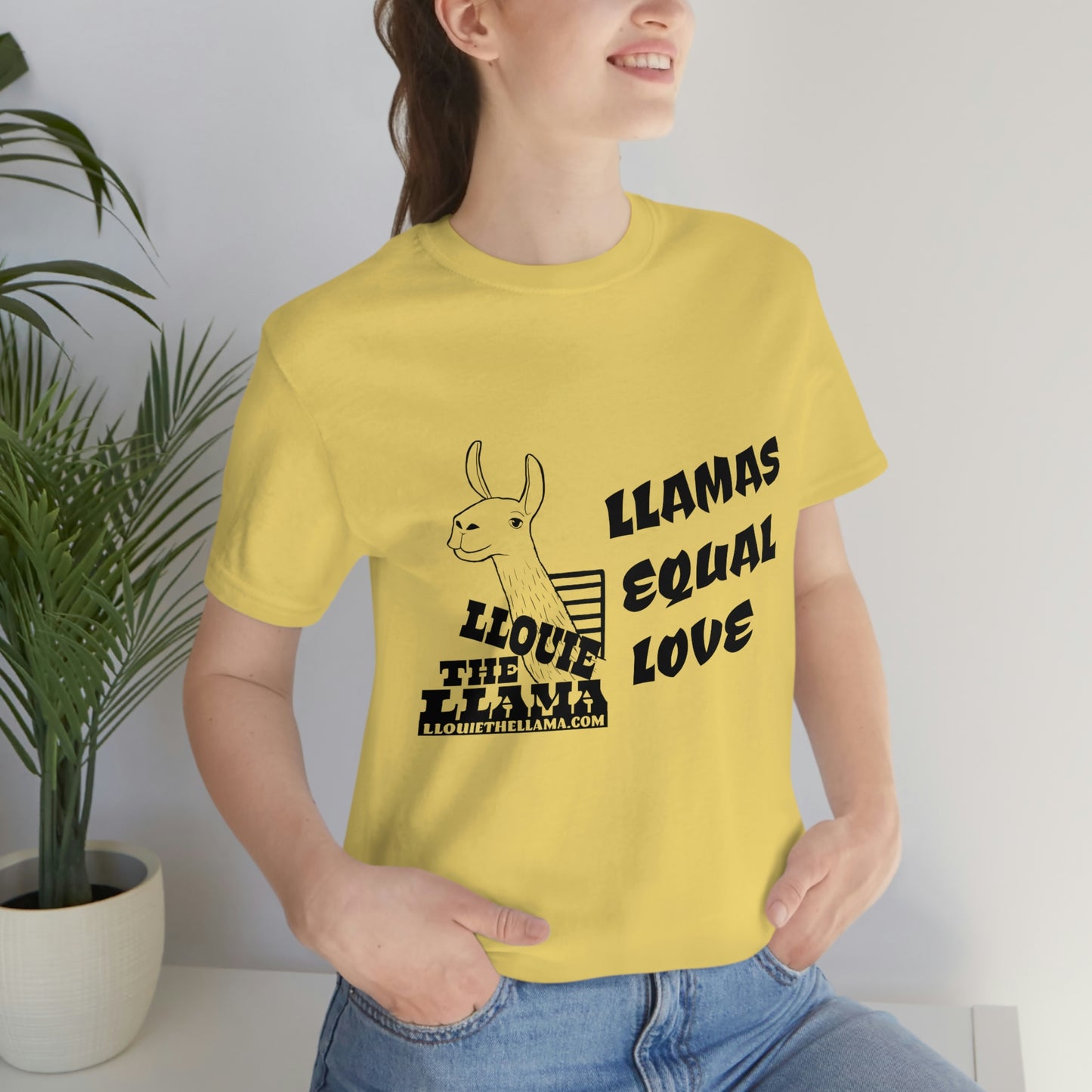 Llouie The Llama - Llamas Equal Love T-Shirt (Black Print)