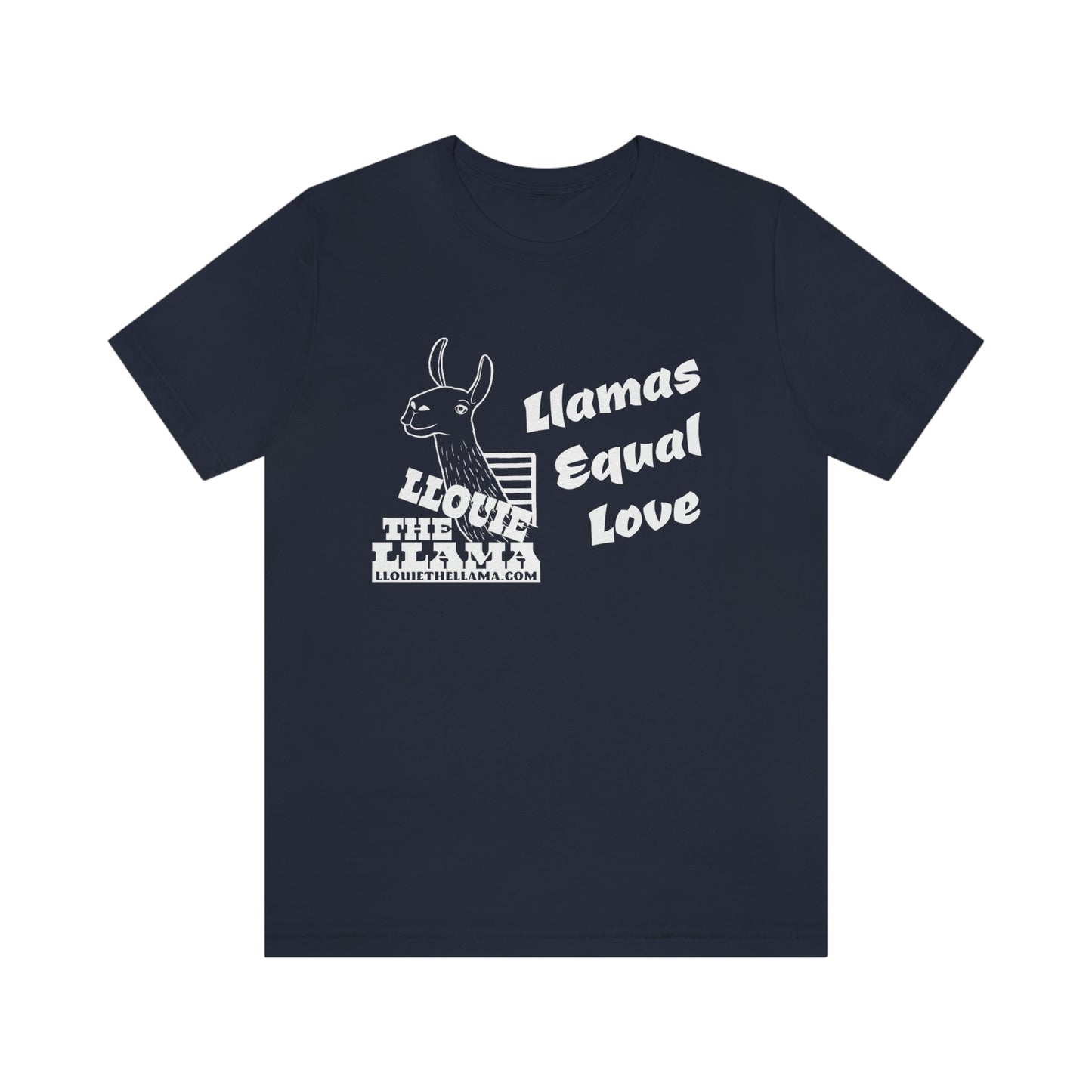 Llouie The Llama - Llamas Equal Love T-Shirt (White Print)