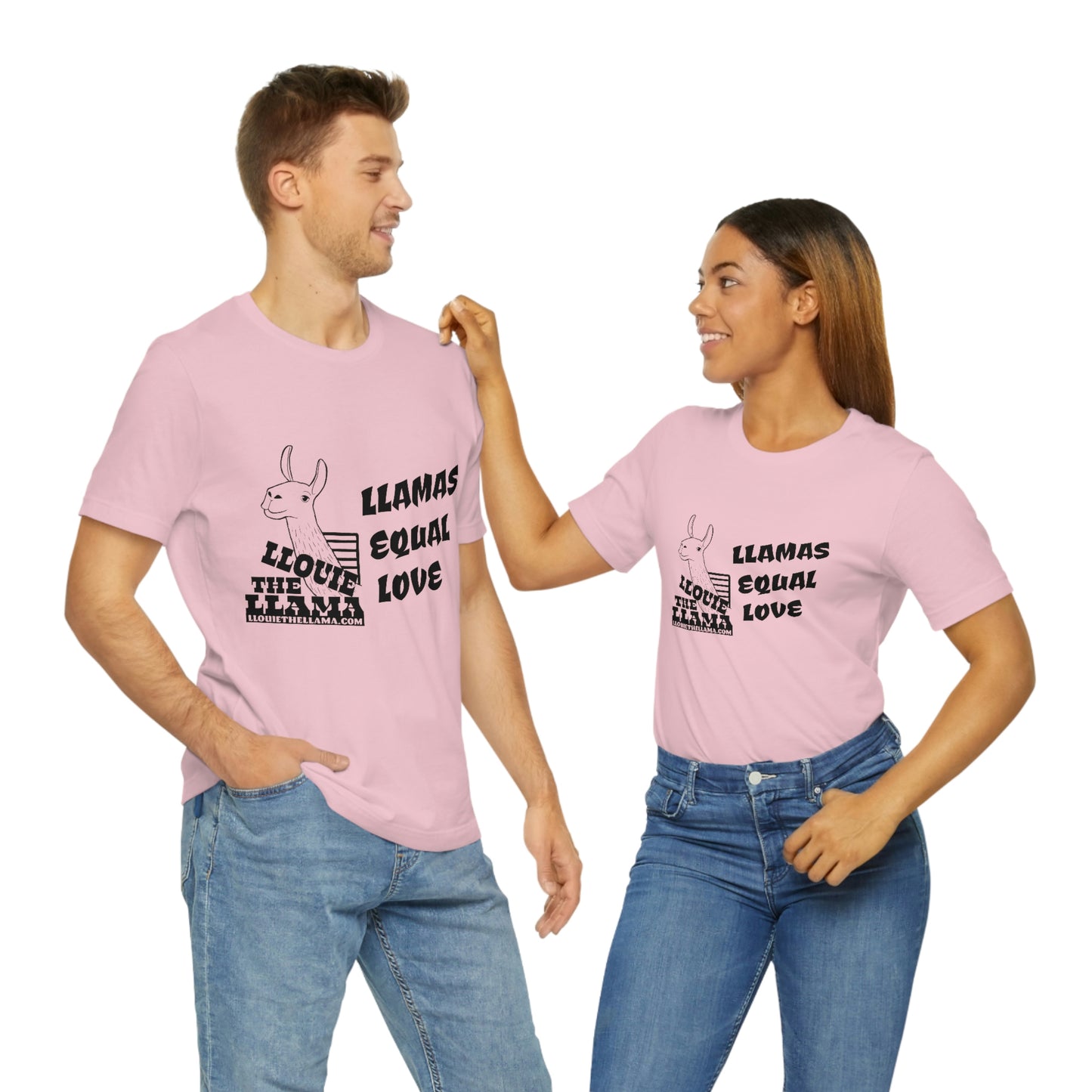 Llouie The Llama - Llamas Equal Love T-Shirt (Black Print)