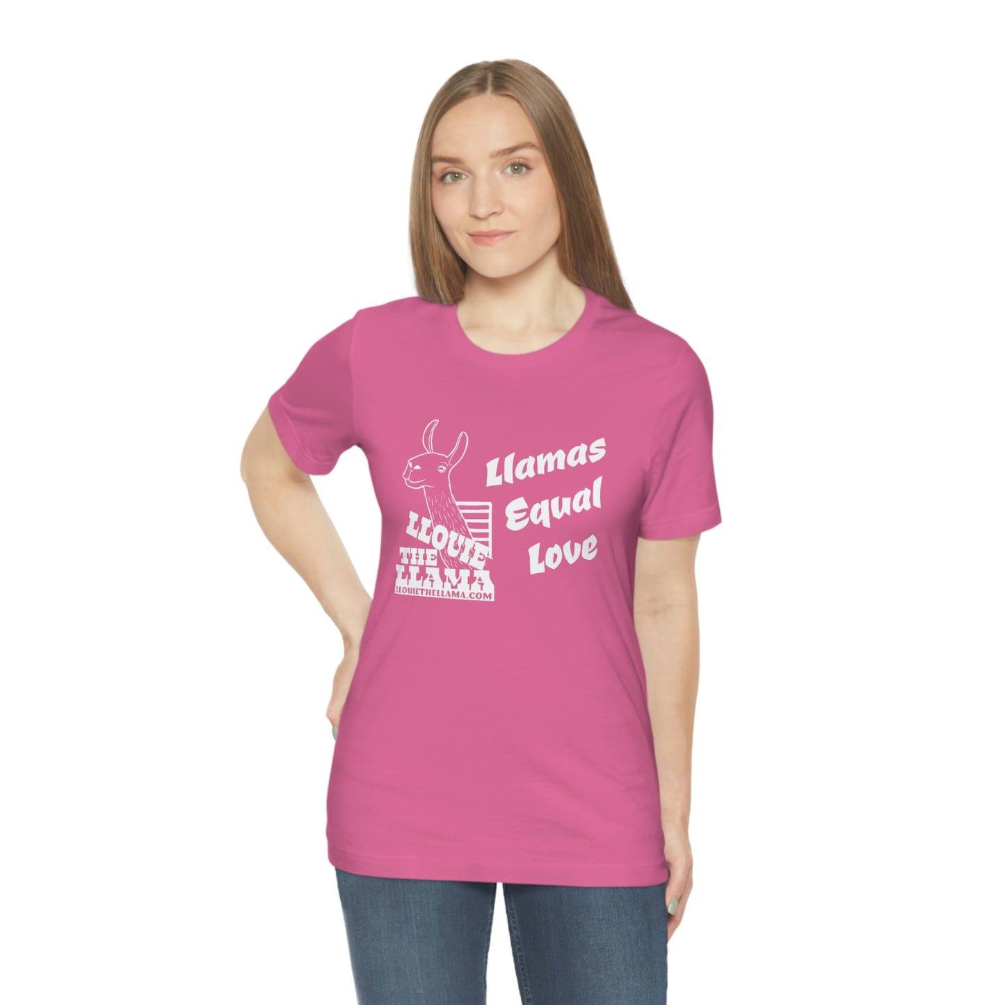 Llouie The Llama - Llamas Equal Love T-Shirt (White Print)