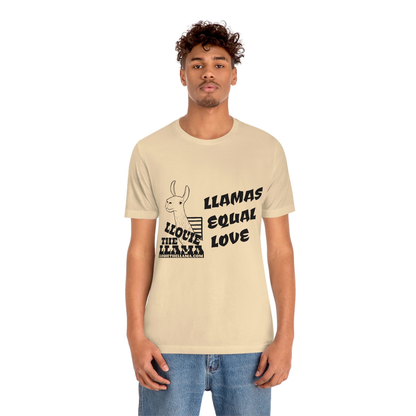 Llouie The Llama - Llamas Equal Love T-Shirt (Black Print)