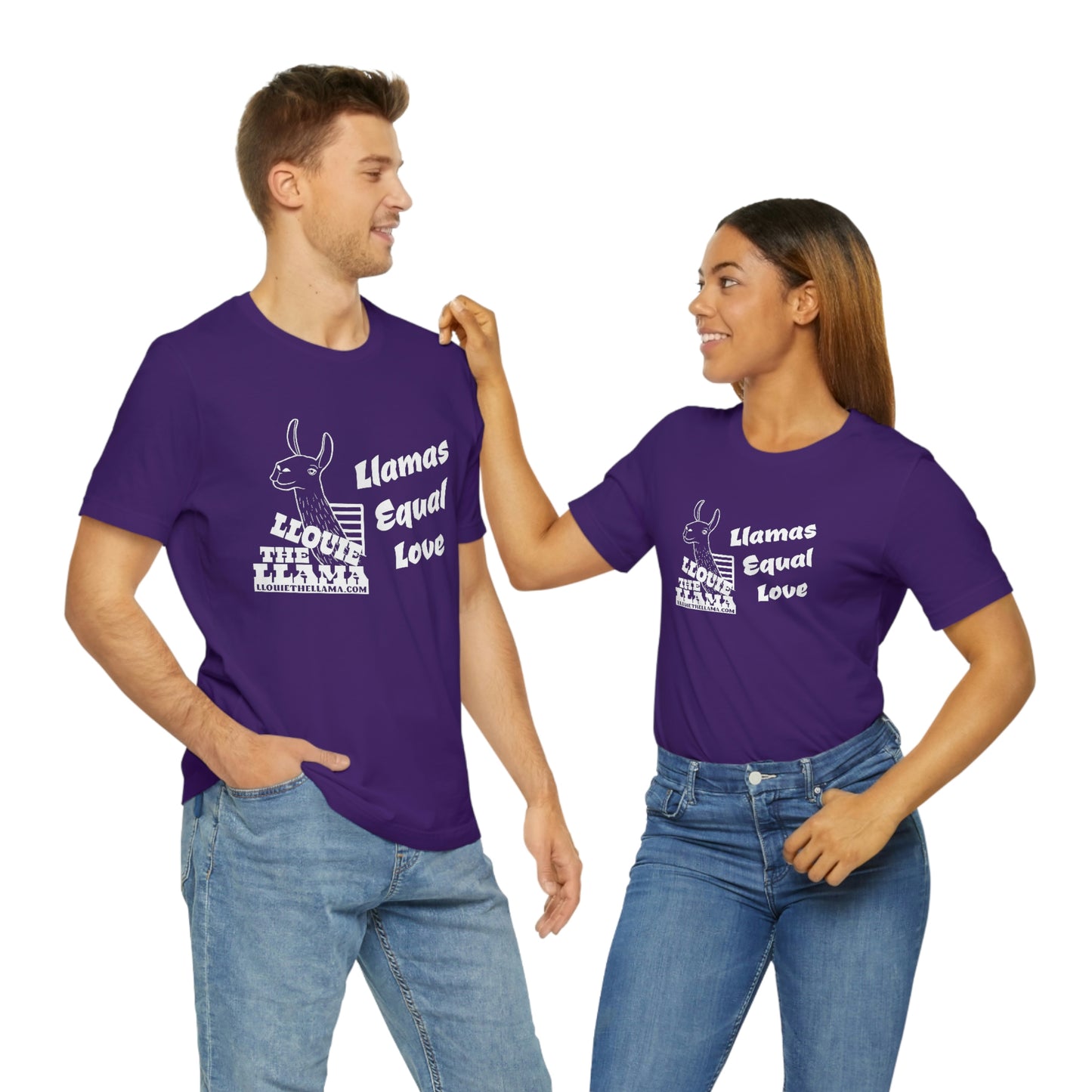 Llouie The Llama - Llamas Equal Love T-Shirt (White Print)