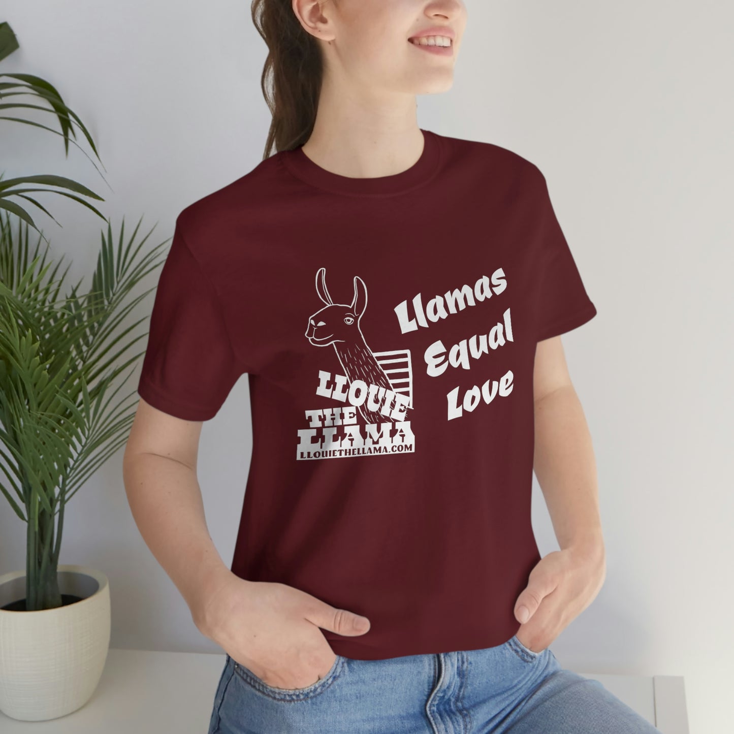 Llouie The Llama - Llamas Equal Love T-Shirt (White Print)