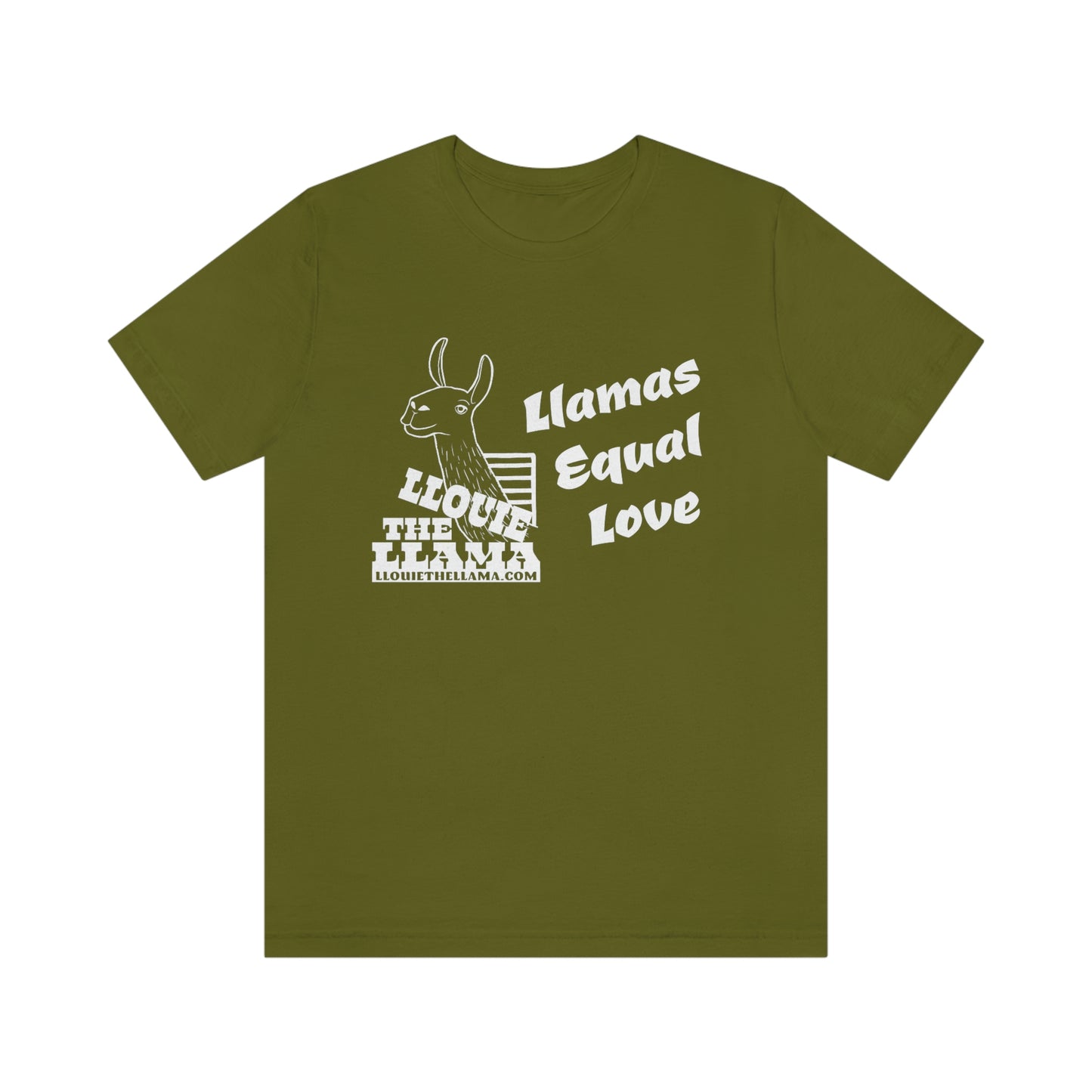 Llouie The Llama - Llamas Equal Love T-Shirt (White Print)