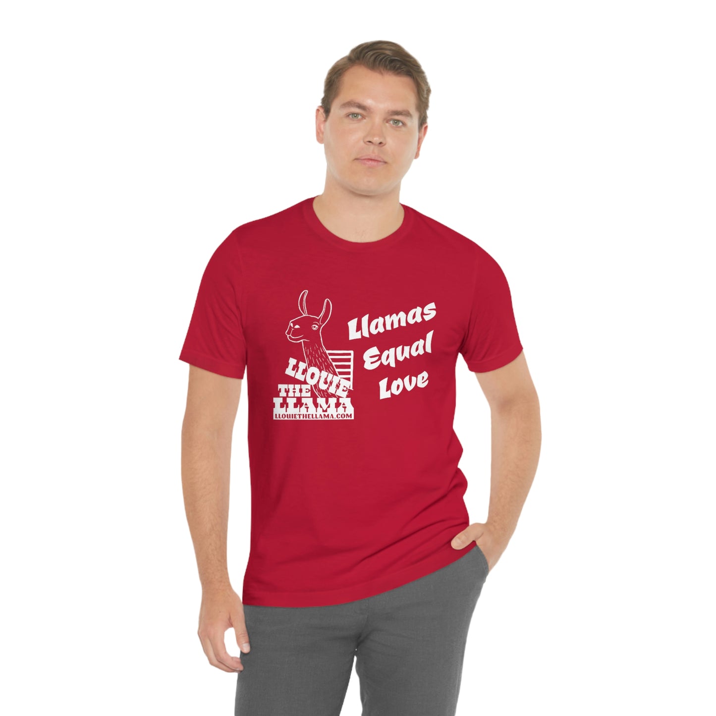 Llouie The Llama - Llamas Equal Love T-Shirt (White Print)
