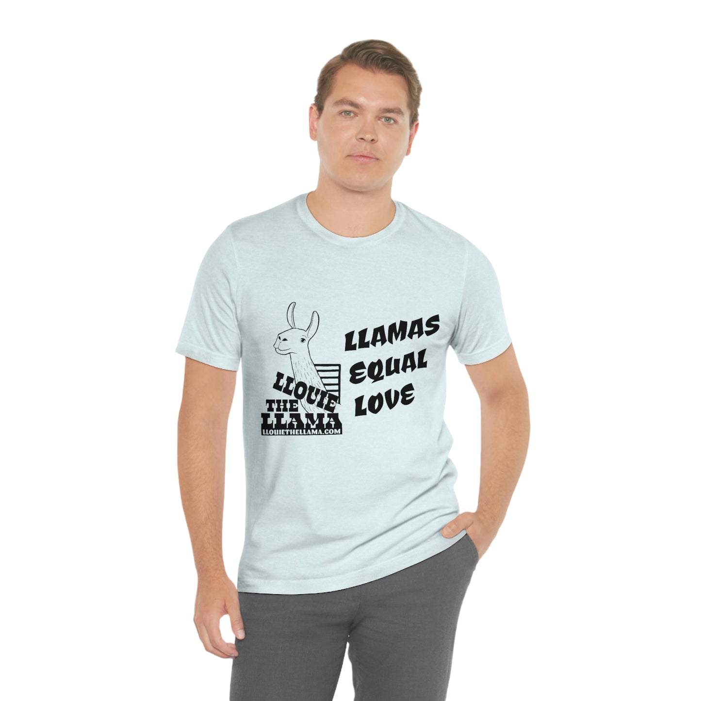 Llouie The Llama - Llamas Equal Love T-Shirt (Black Print)