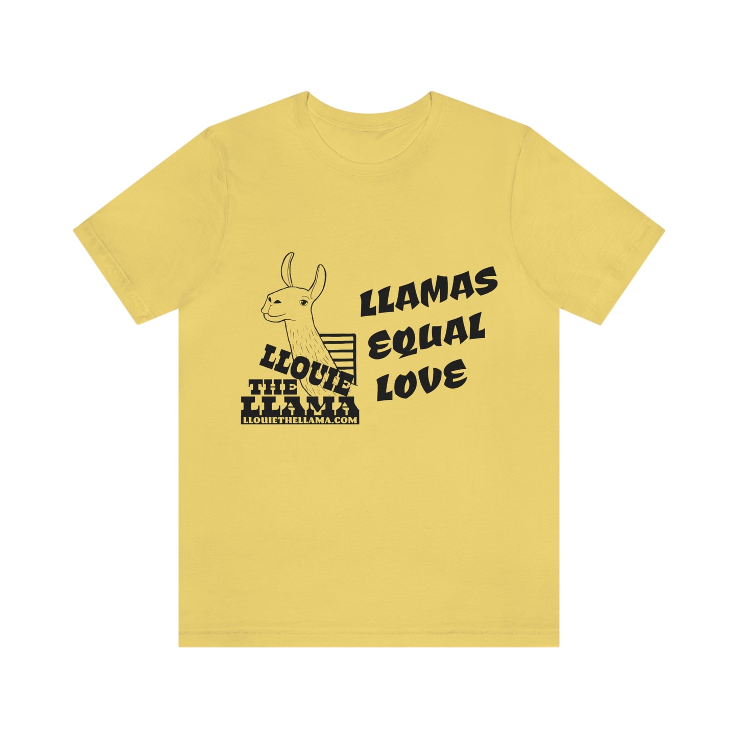 Llouie The Llama - Llamas Equal Love T-Shirt (Black Print)