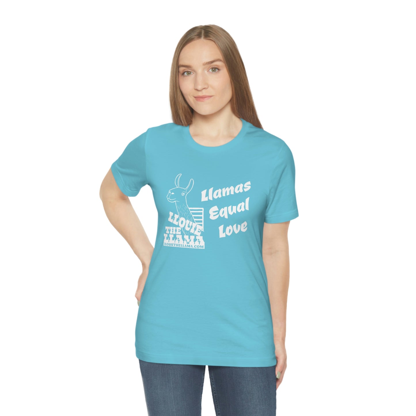 Llouie The Llama - Llamas Equal Love T-Shirt (White Print)