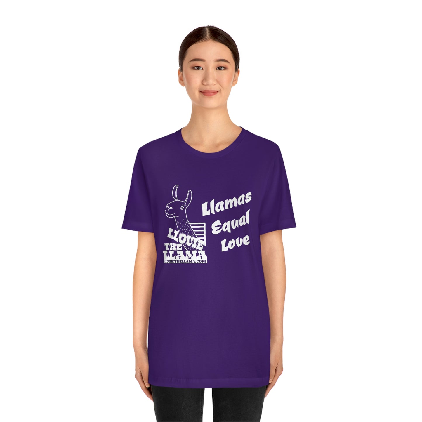 Llouie The Llama - Llamas Equal Love T-Shirt (White Print)